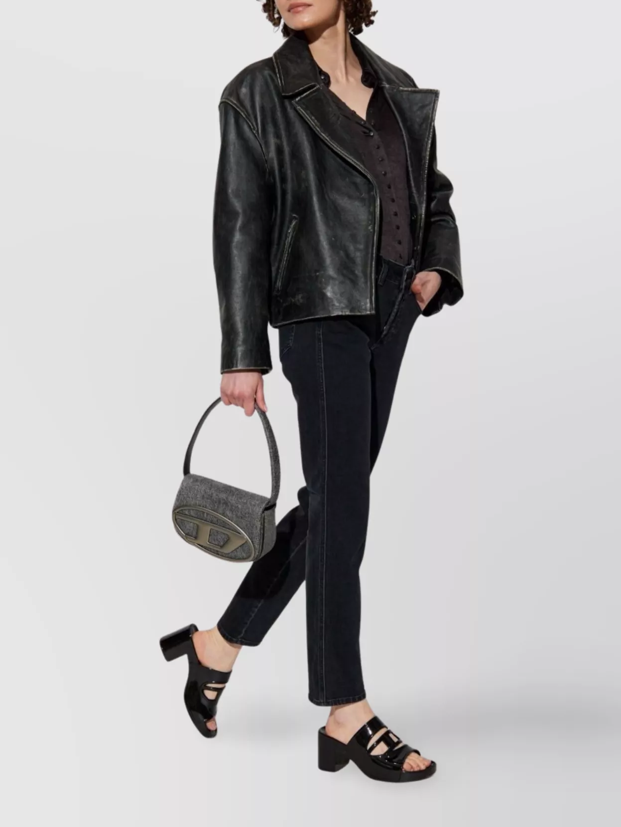 Diesel Straight Trousers With Belt Loops And Contrast Stitching In Black