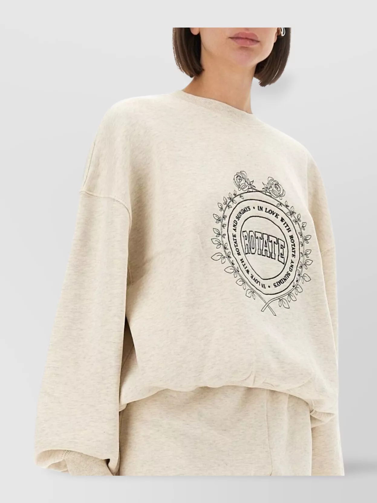 Rotate Birger Christensen Rotate Birgerchristensen Grey Organic Cotton Sweatshirts In Neutral