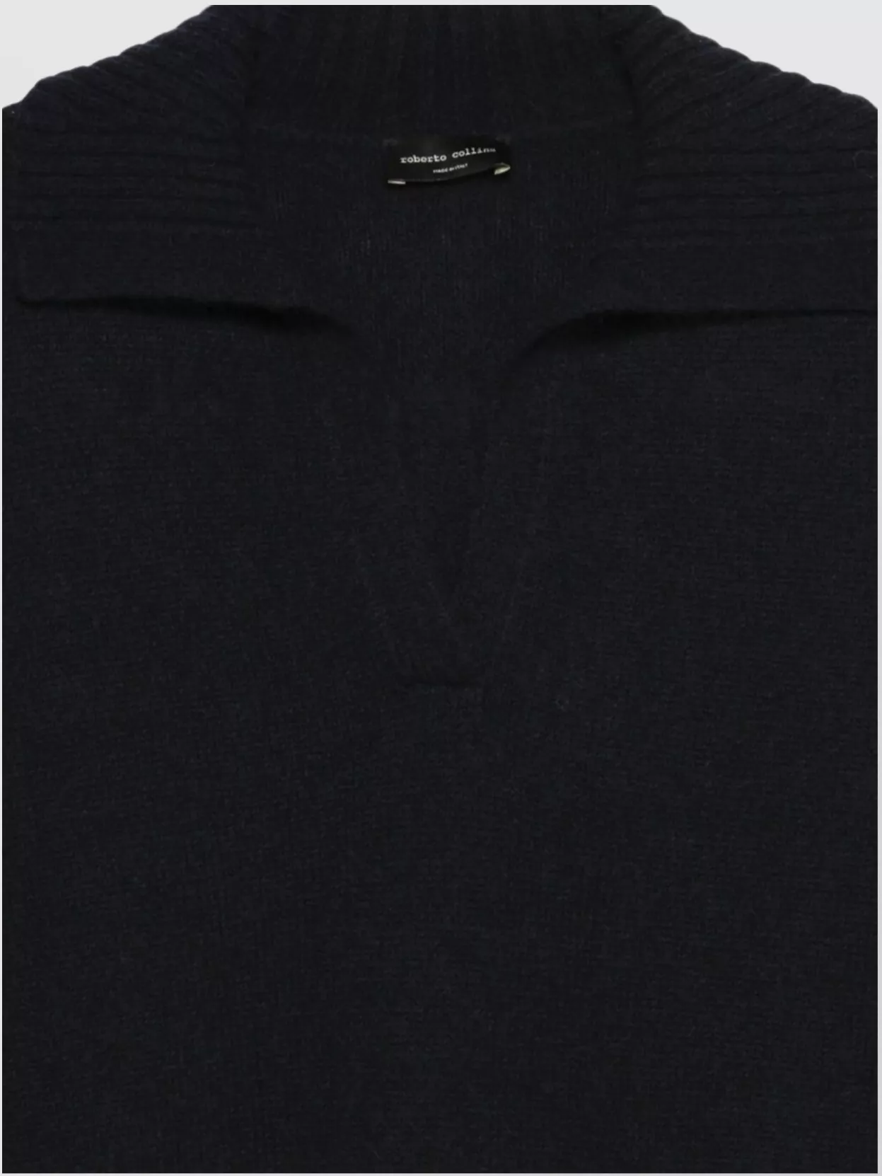 Roberto Collina V-Neck Wool Polo Sweater With Ribbed Cuffs