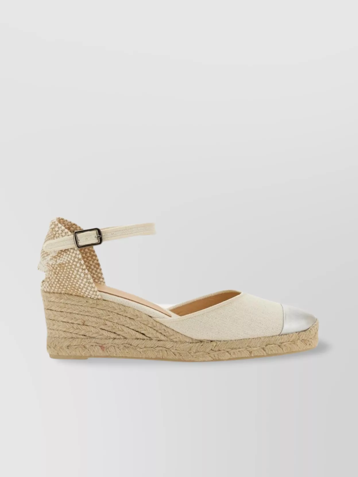 Castaner Wedge Espadrille With Metallic Toe Cap