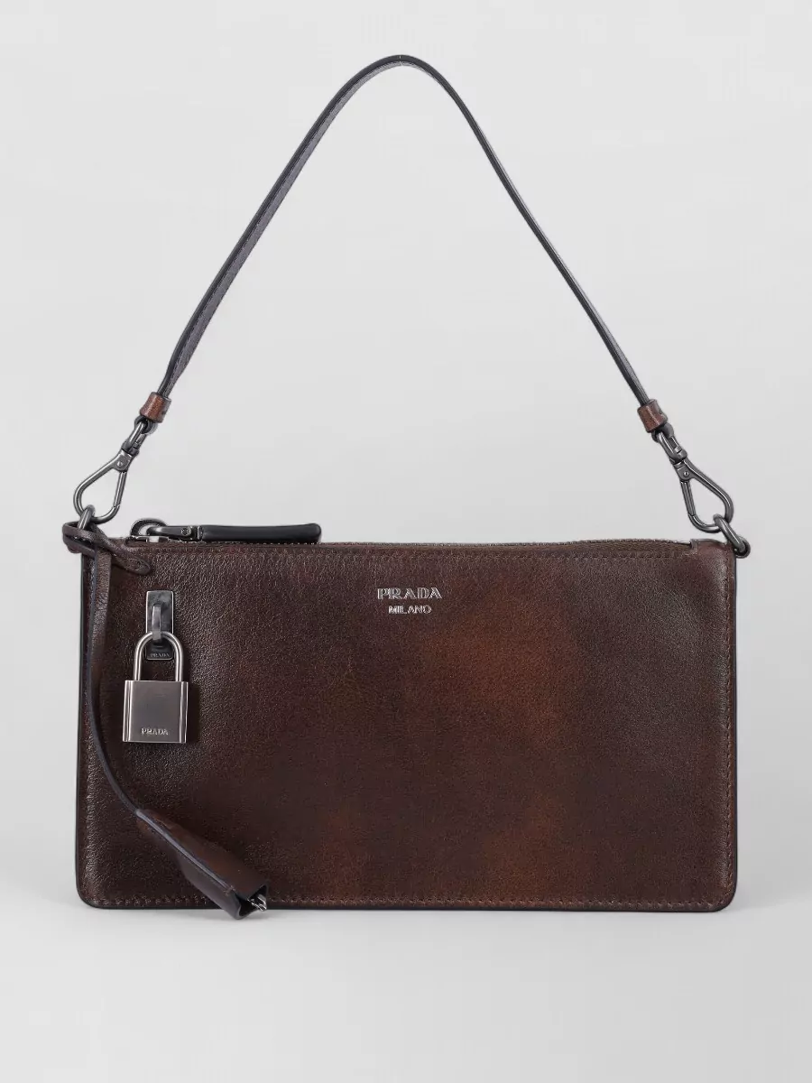 Prada leather clutch bag