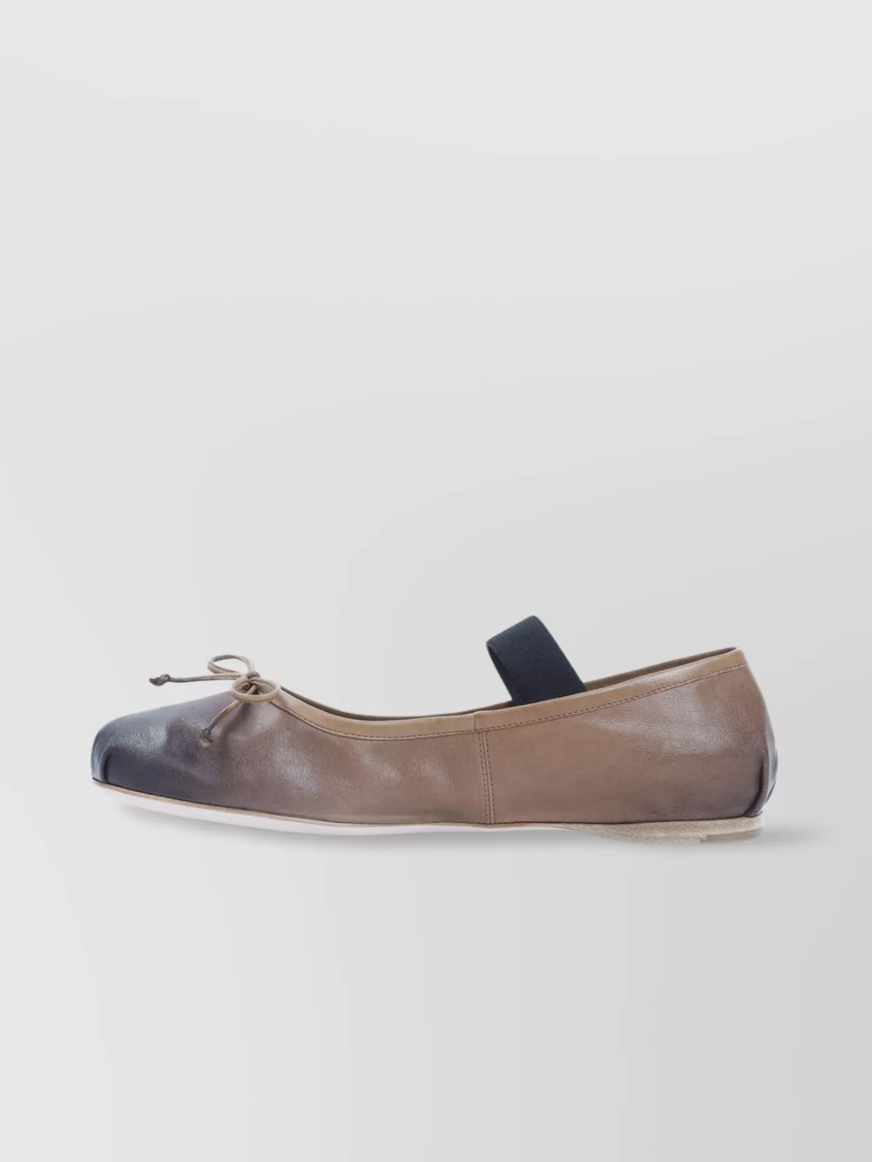Miu Miu Round Toe Ballerina Shoes With Bow Detail