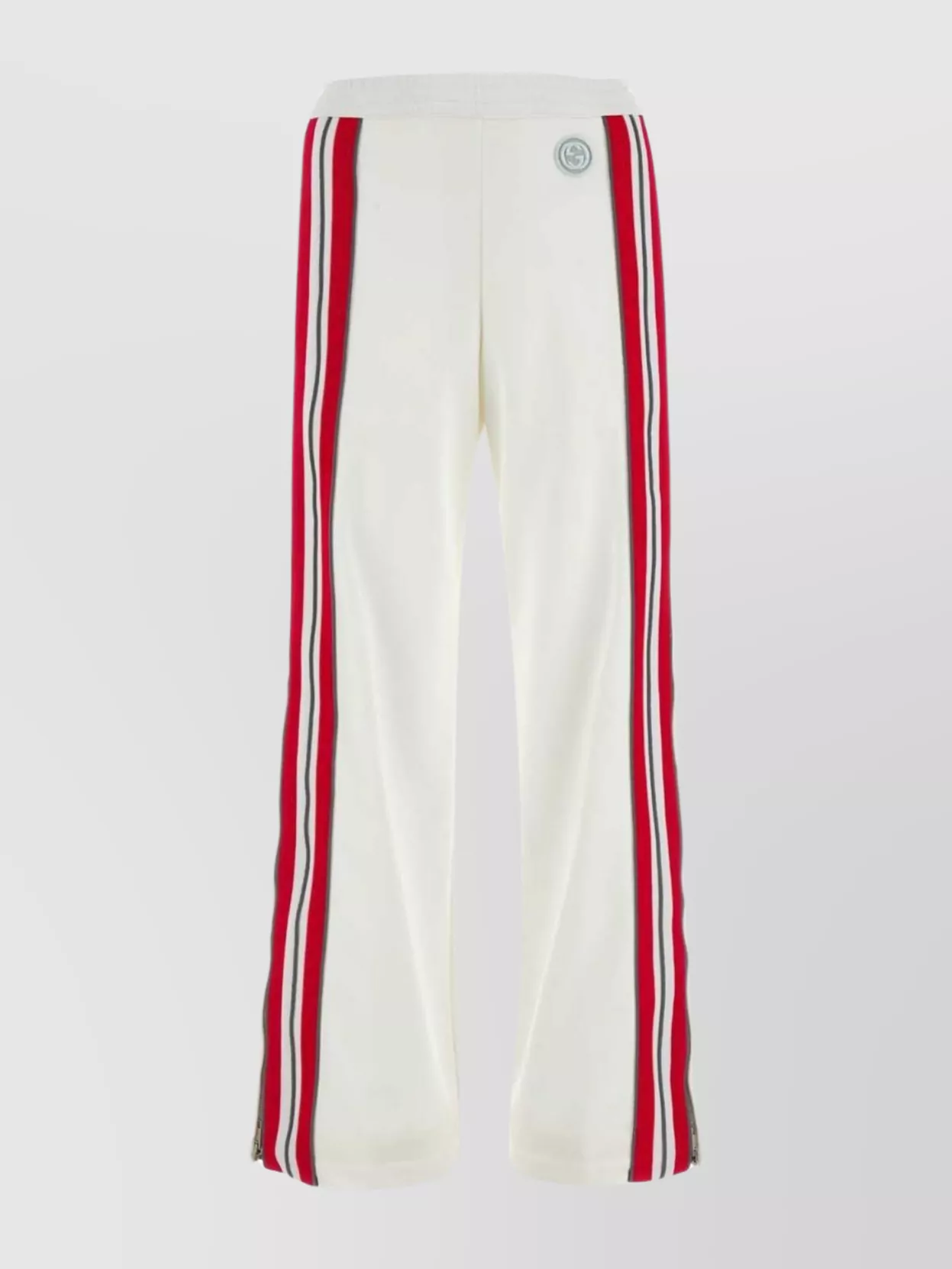 Shop Gucci Polyester Blend Wide Leg Trousers In White