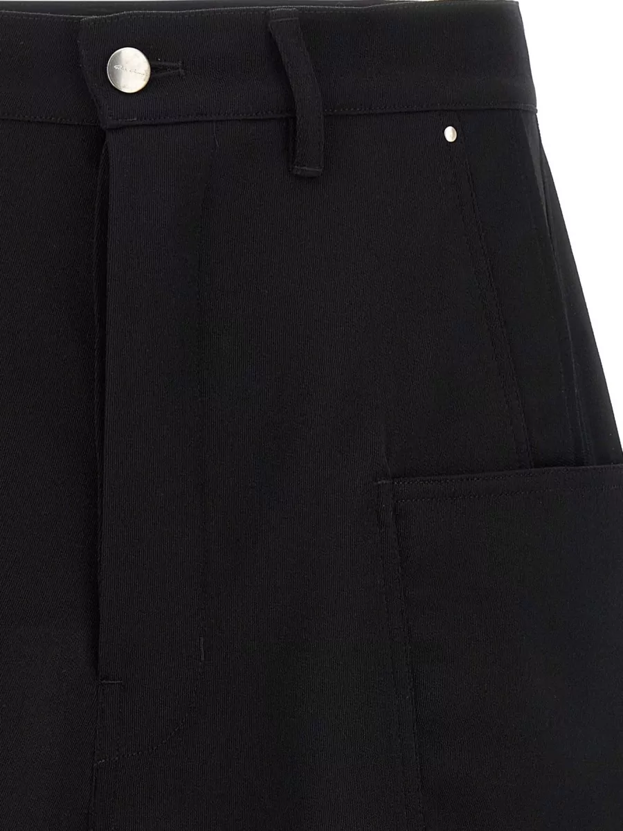 Rick Owens Wool Low-Crotch Wide-Leg Cropped Trousers