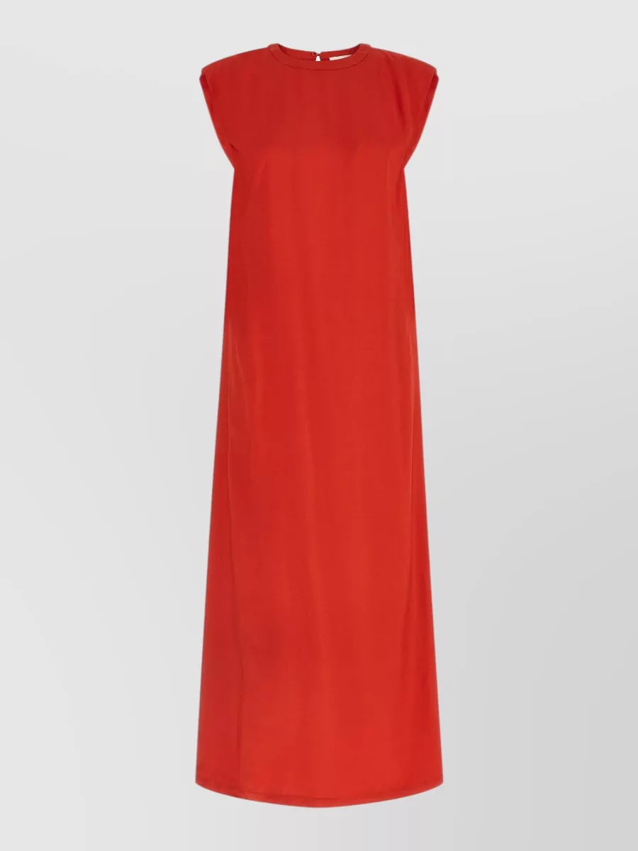Nude Sleeveless Round-Neck Maxi Dress