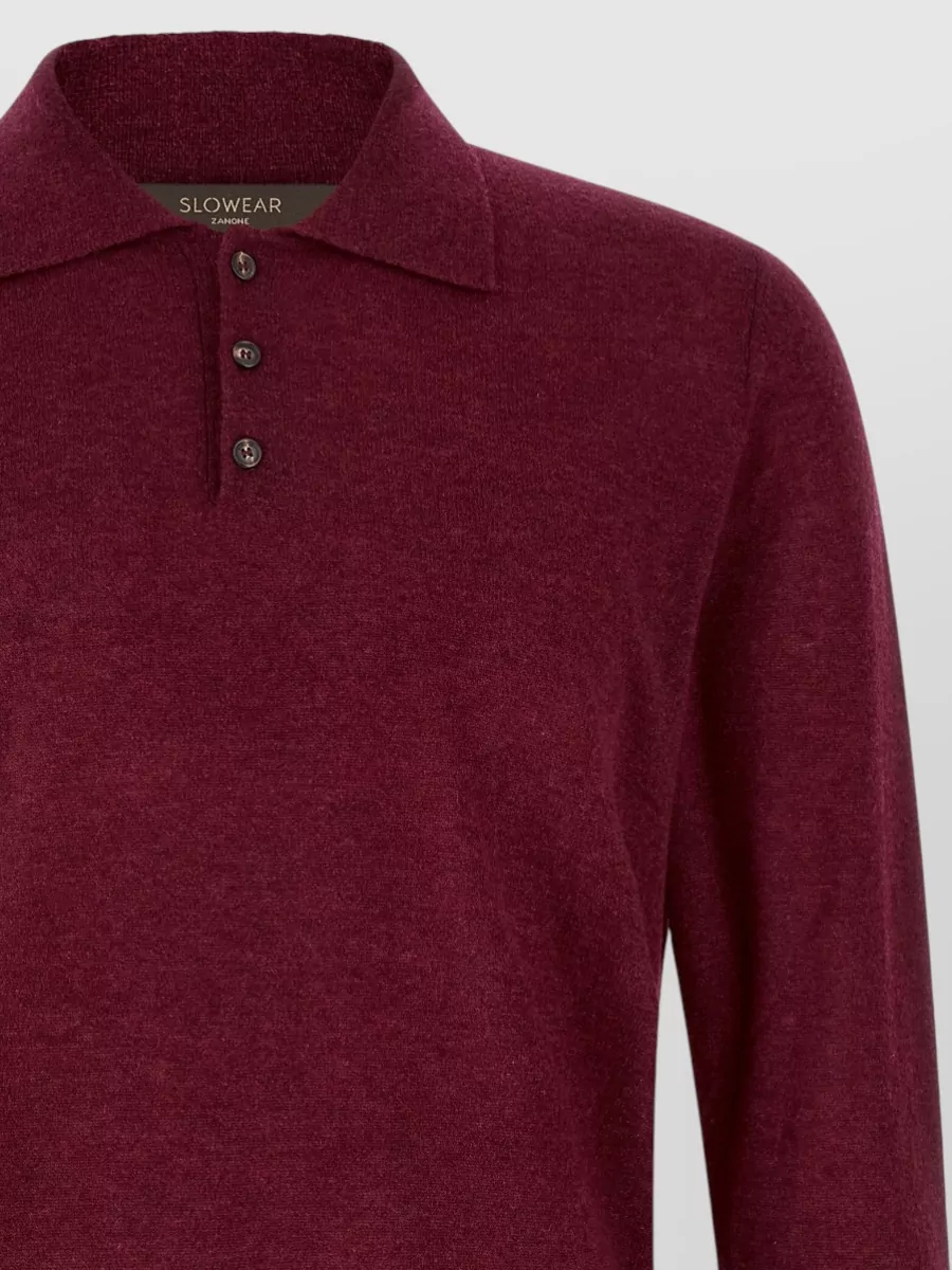 Zanone Cashmere Long-Sleeve Polo Jumper