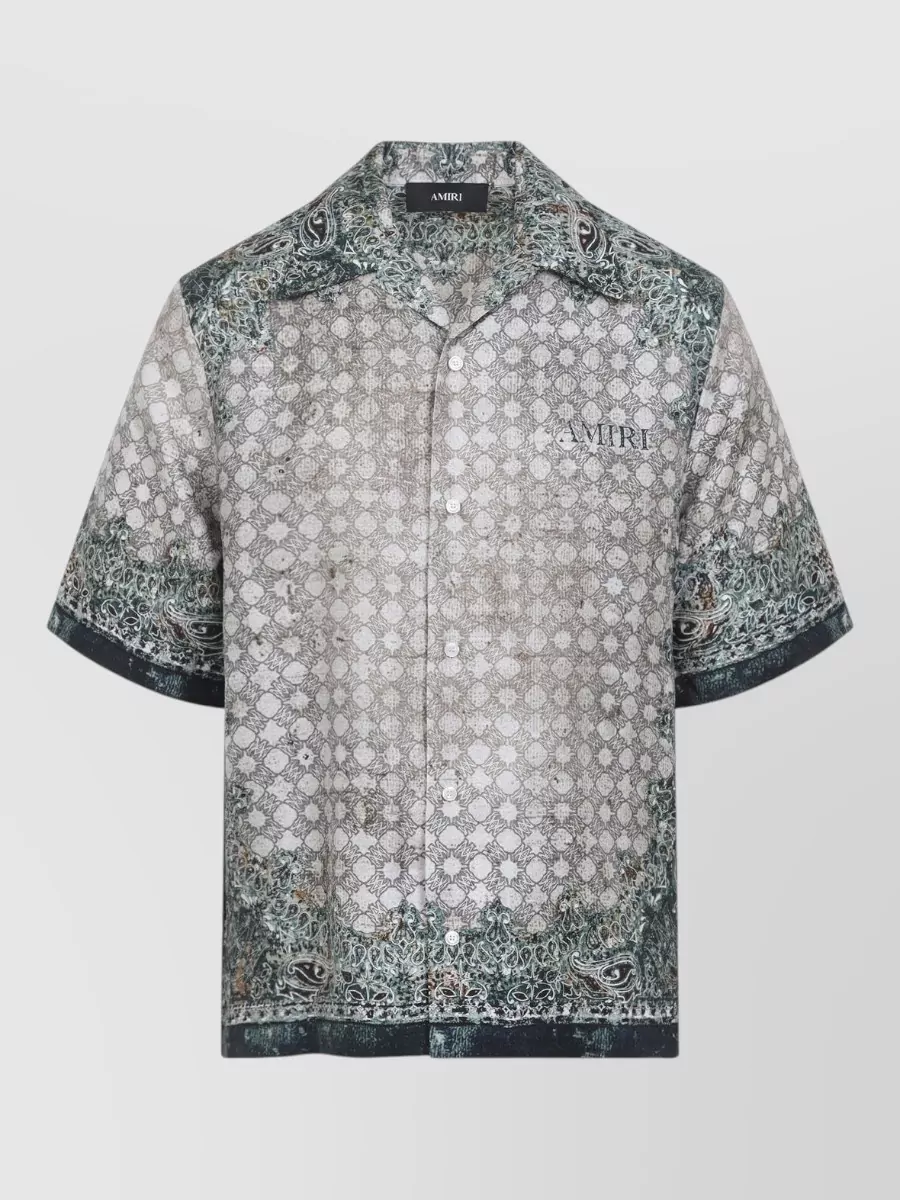 Amiri Silk Bandana-Print Bowling Shirt