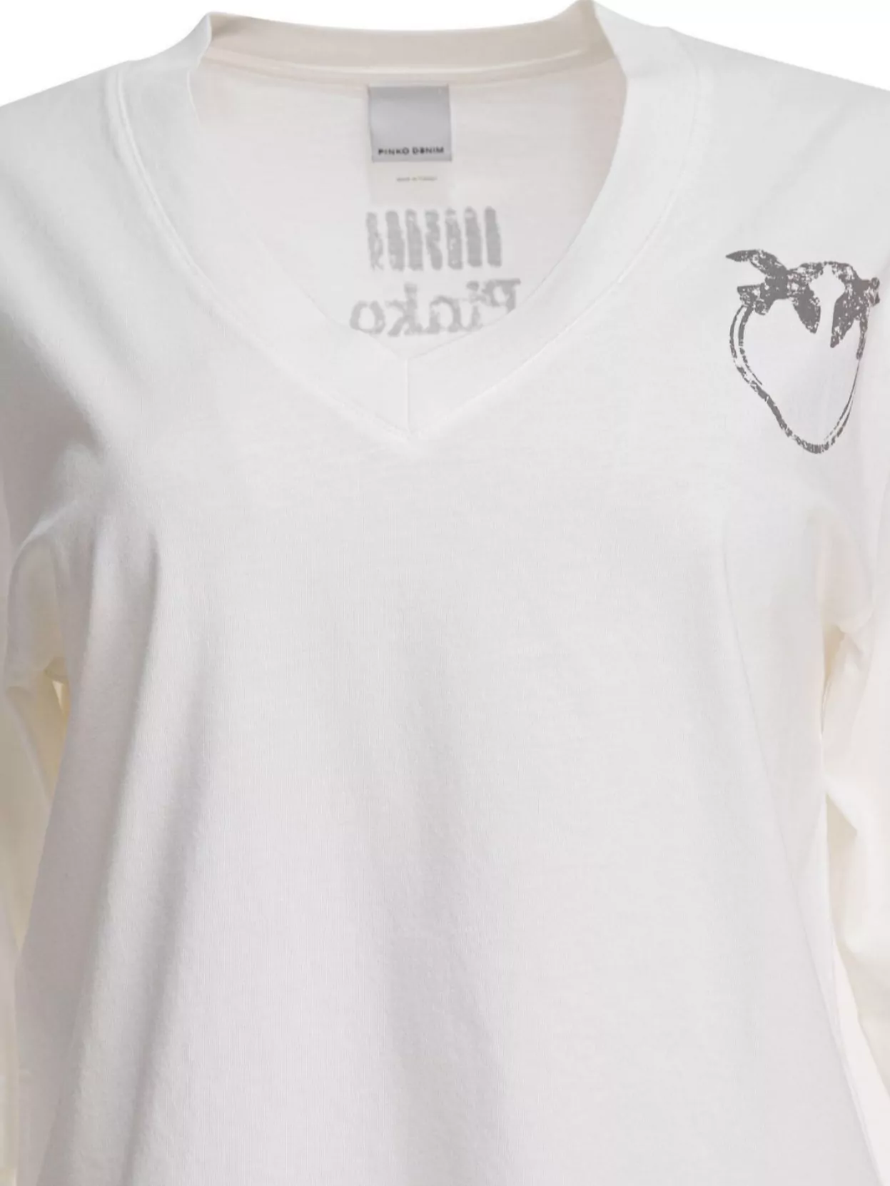 Shop Pinko Graphic Print V-neck Short Sleeve Tops