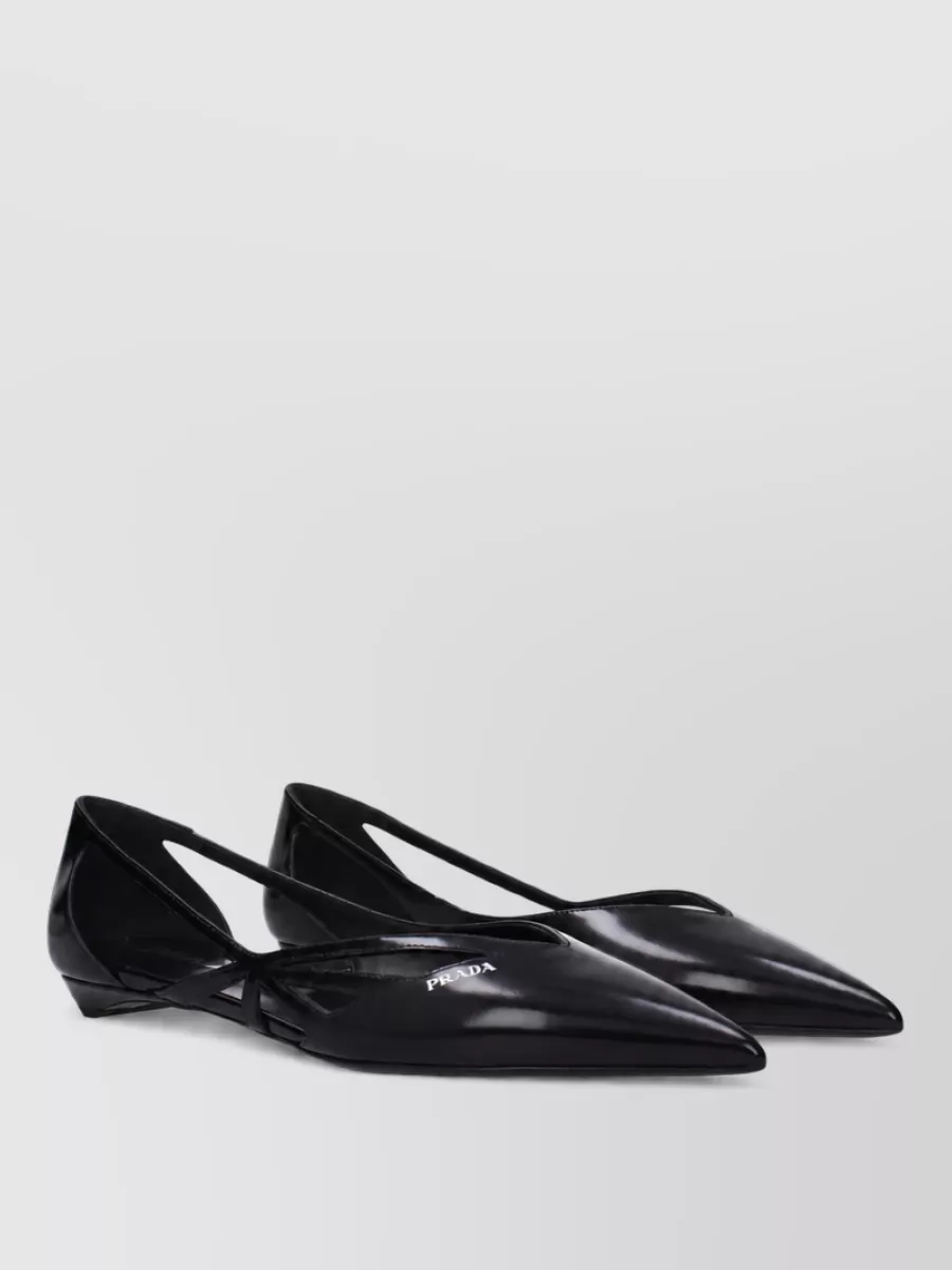 Prada leather ballet pumps