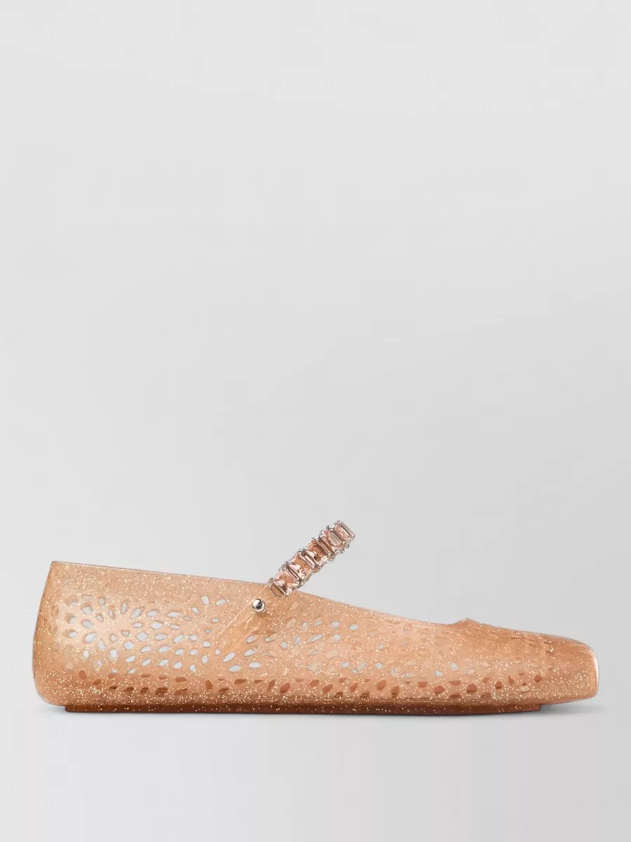 Jimmy Choo Crystal-Embellished Jelly Ballerina Flats
