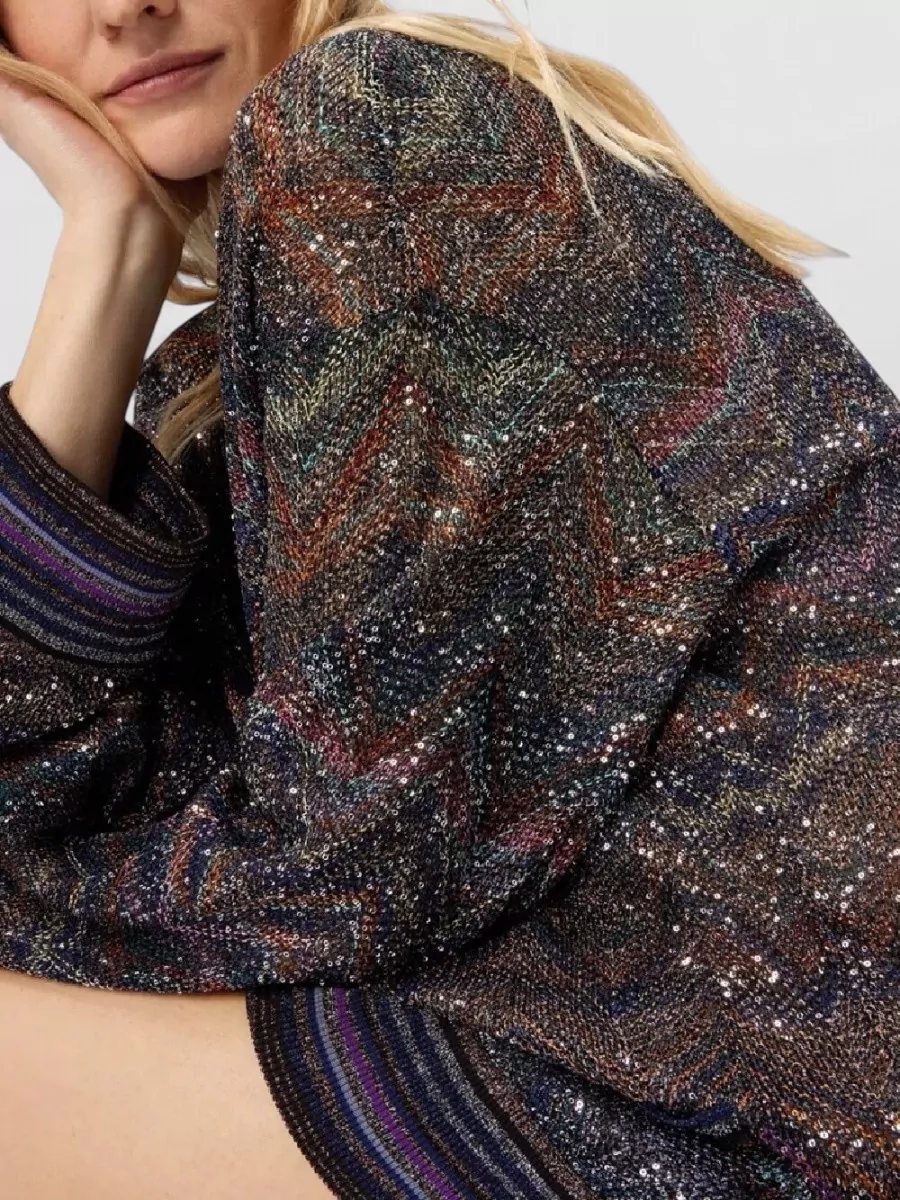 Missoni V Neck Cardigan Chevron Pattern