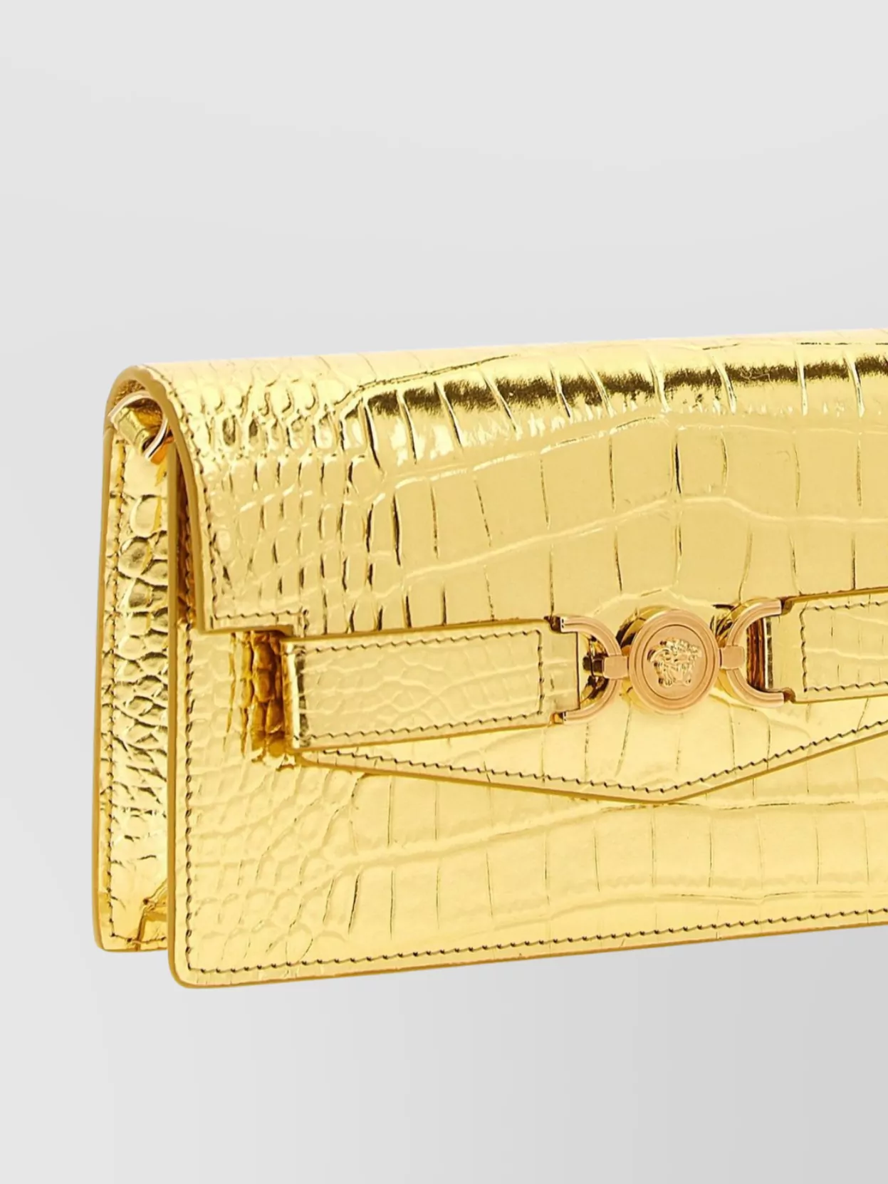 Versace 'Medusa '95' Crocodile Chain Wallet