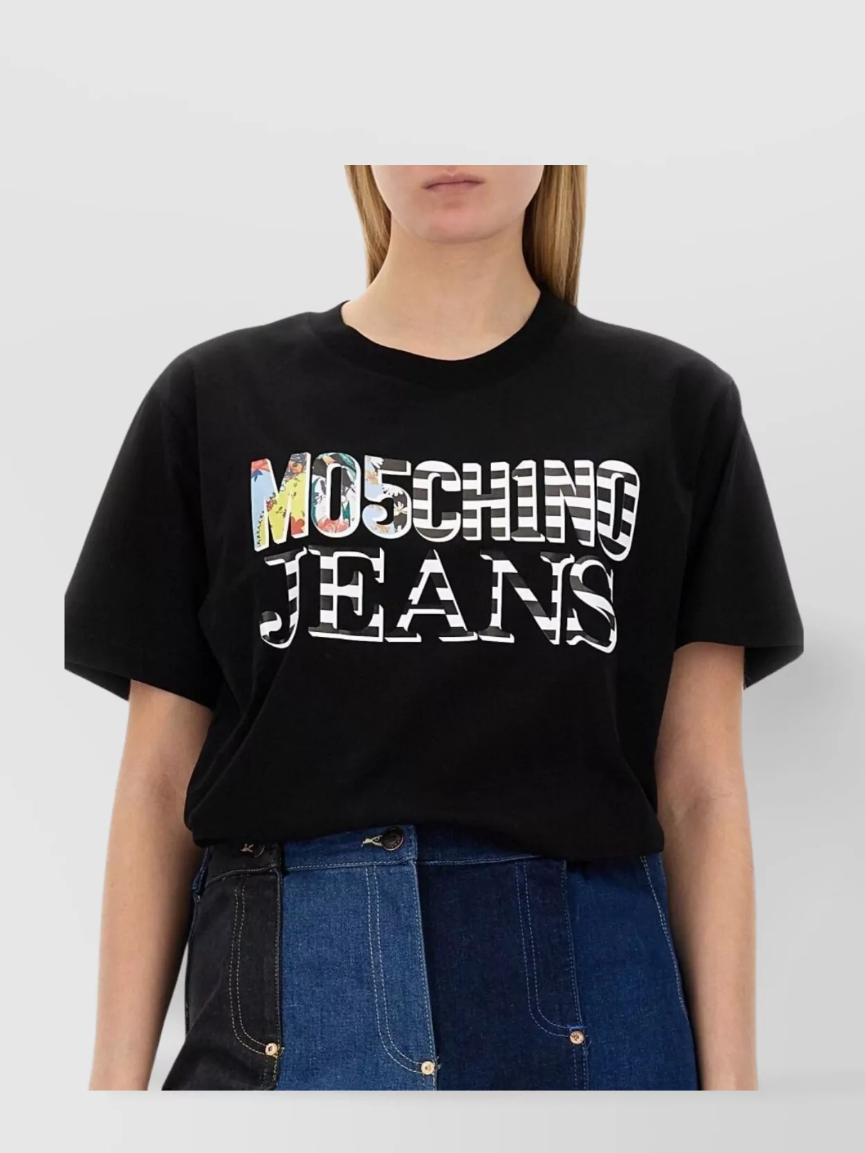 Moschino Logo Crew Neck Graphic Print Short Sleeves