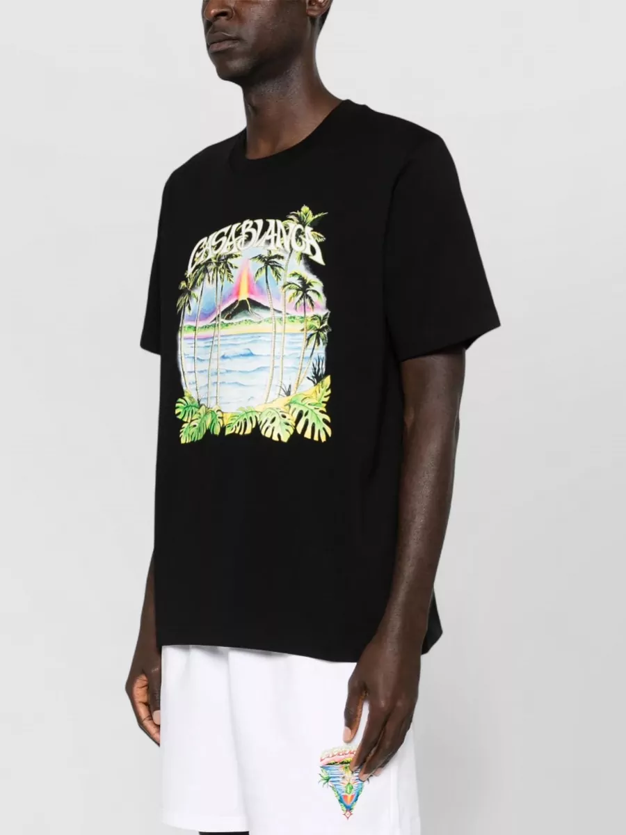 Casablanca Tropical Print Cotton T-Shirt