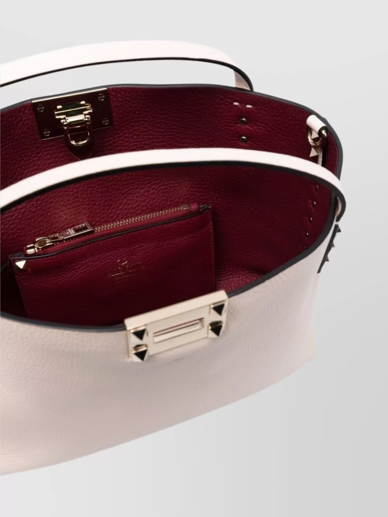 Valentino Garavani Small Leather Tote Bag With Rockstud Detailing