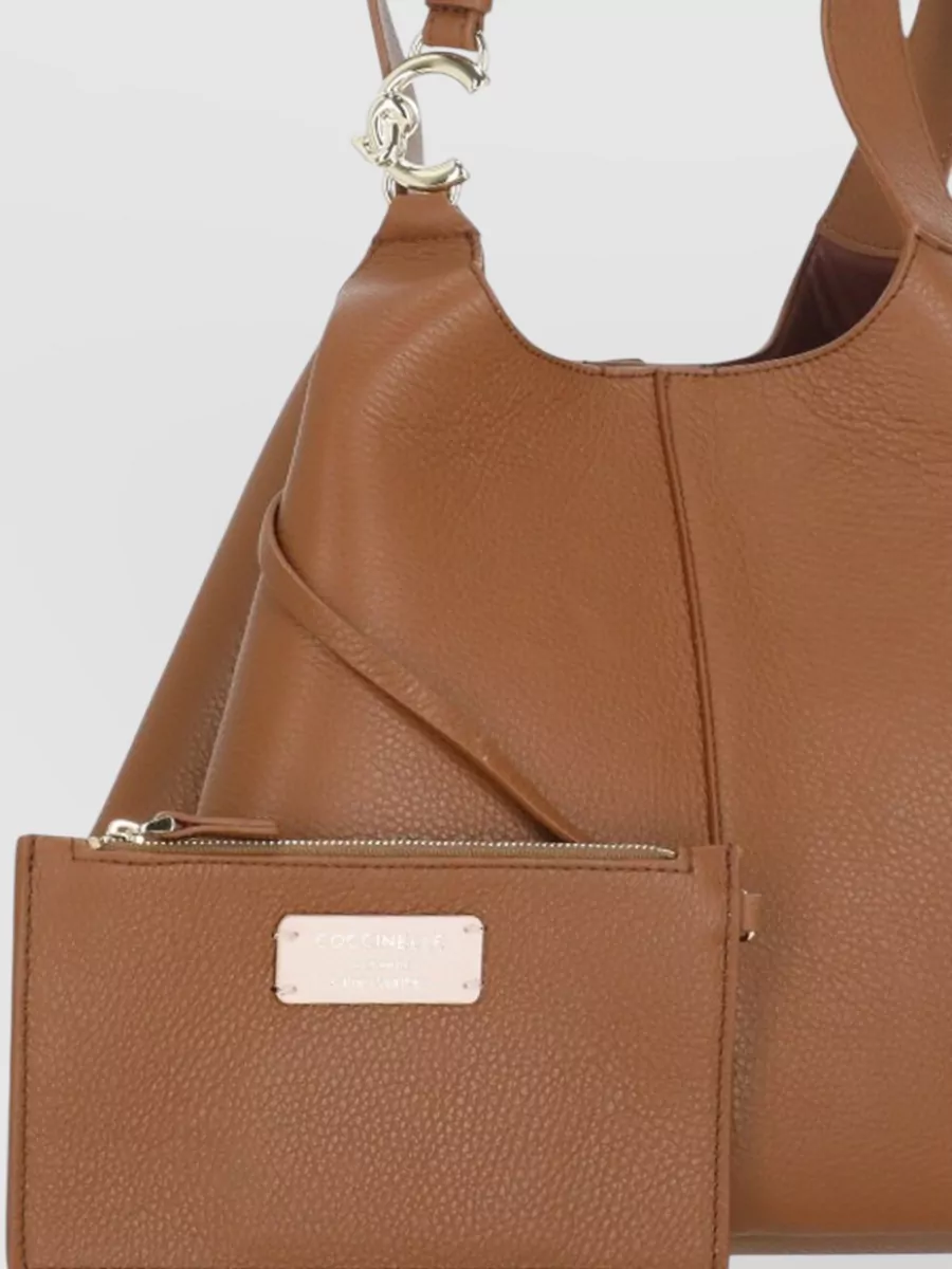 Coccinelle Pebbled Leather Shoulder Bag Two Handles