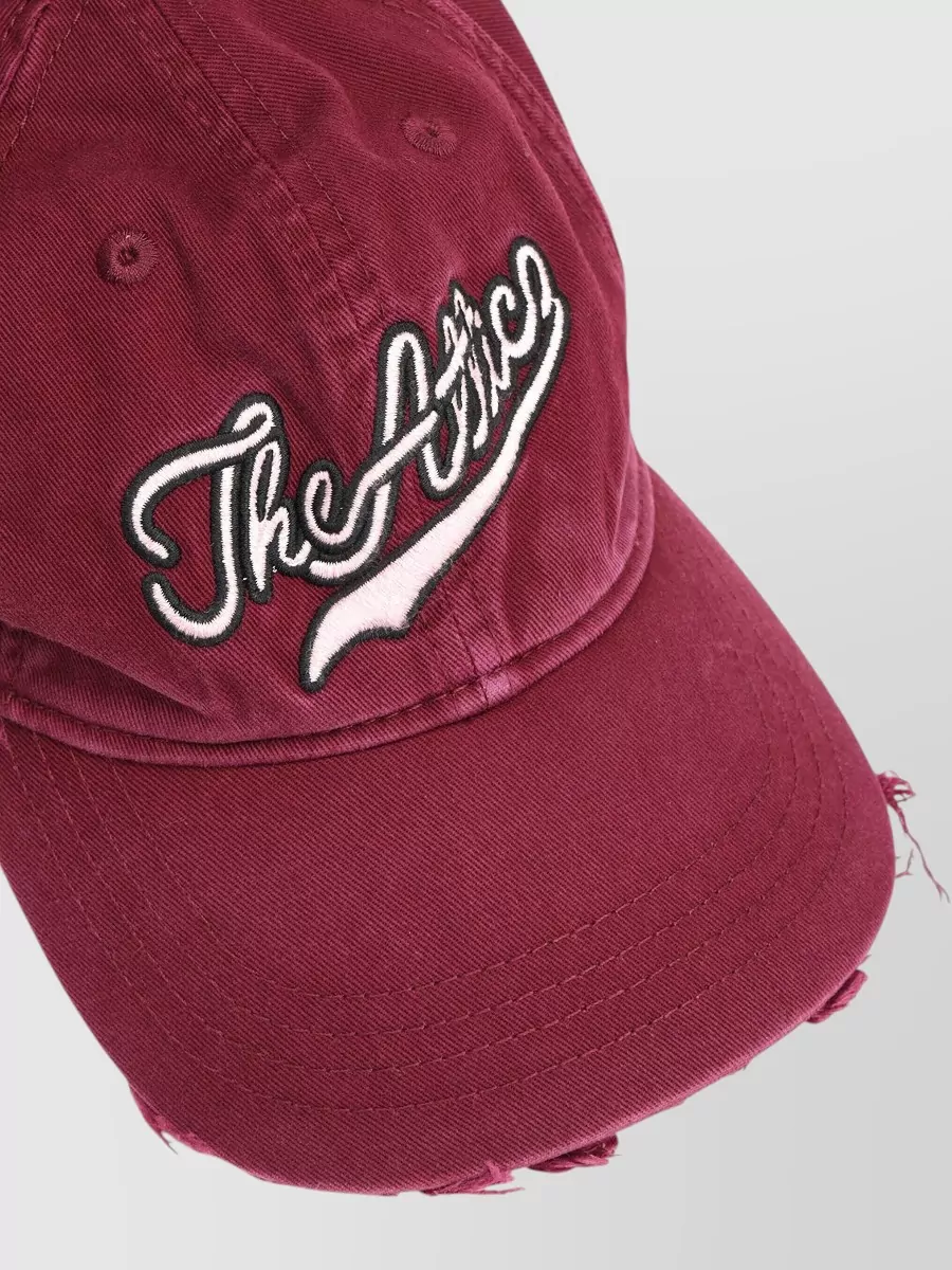 The Attico Cap Curved Brim Distressed Finish Street Style