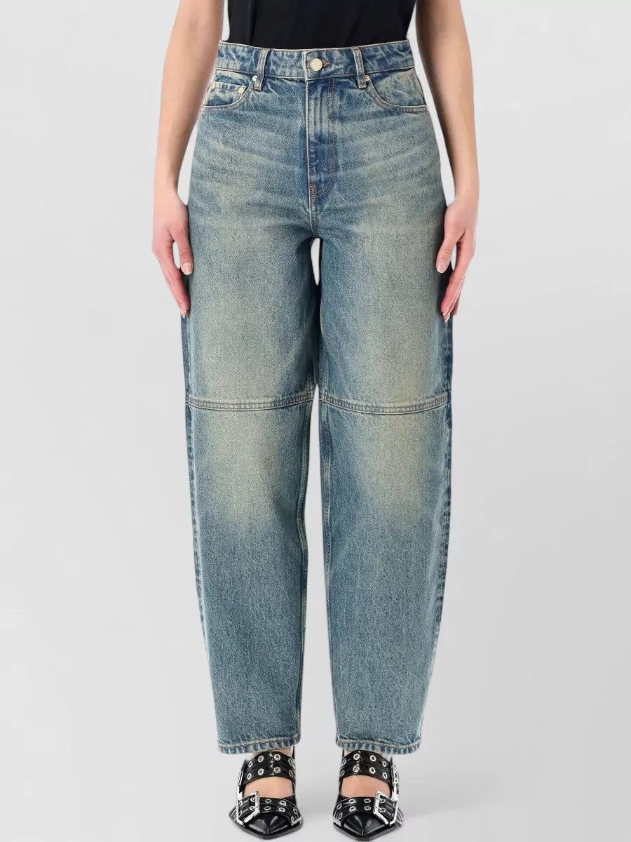 Ganni Denim mid-rise tapered-leg jeans