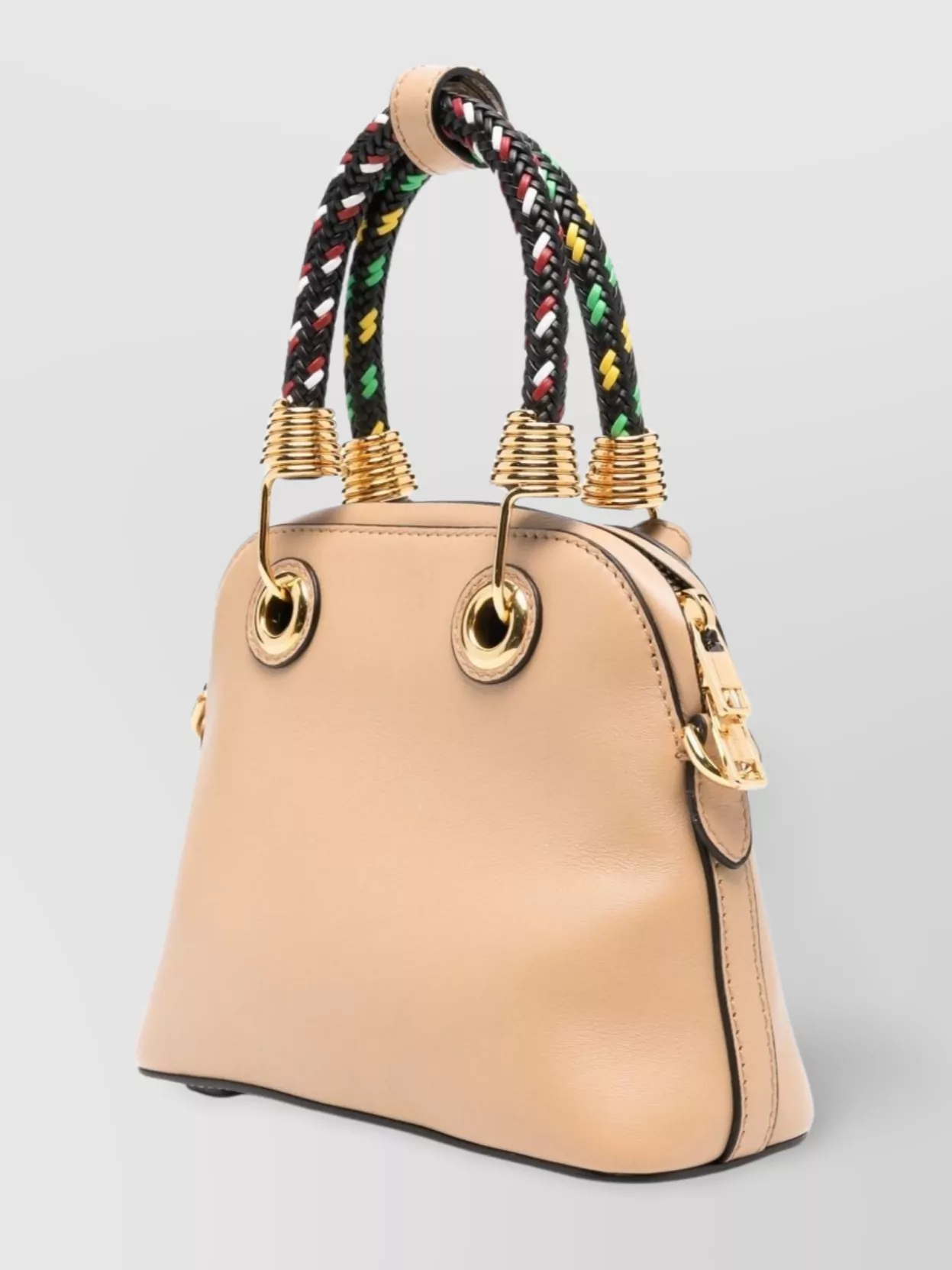 Moschino Beige Shoulder Bag Braided Handles