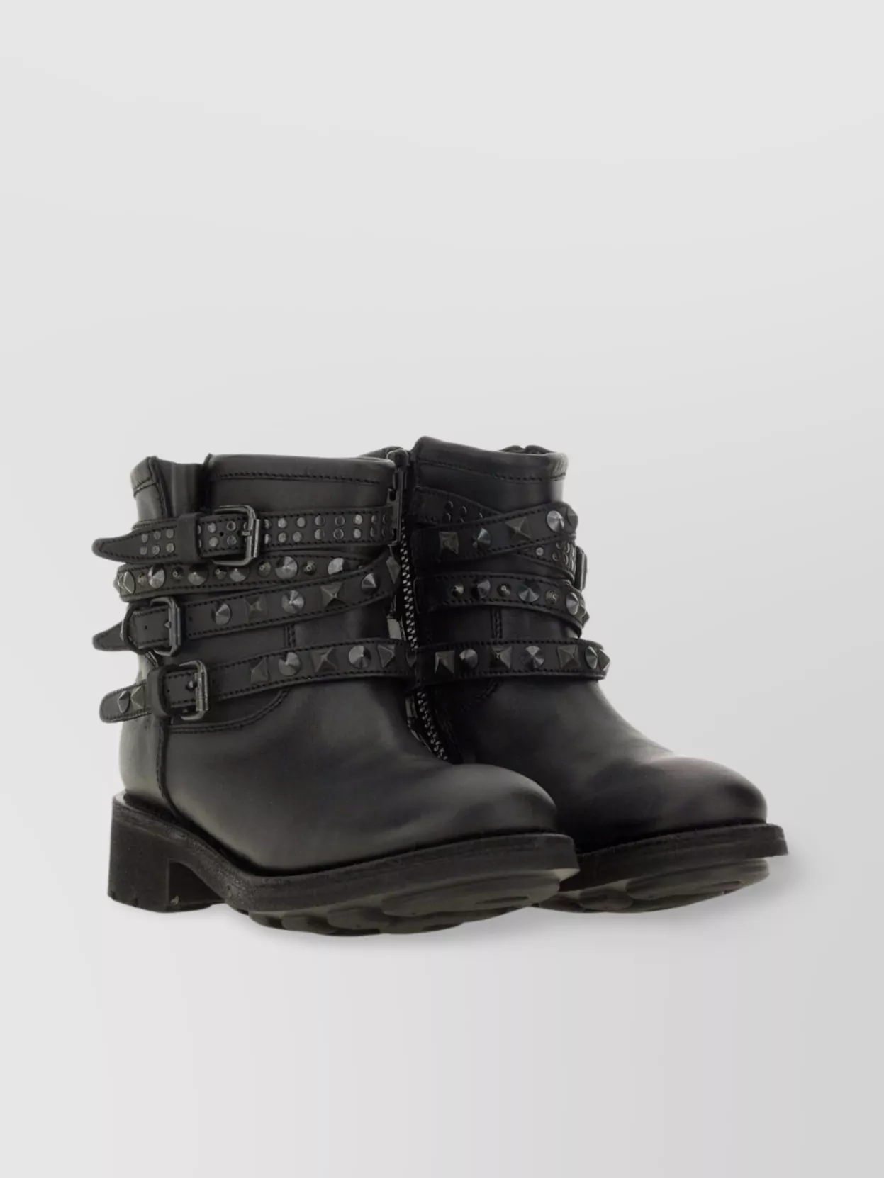 Ash Chunky Sole Ankle Boot With Studded Accents