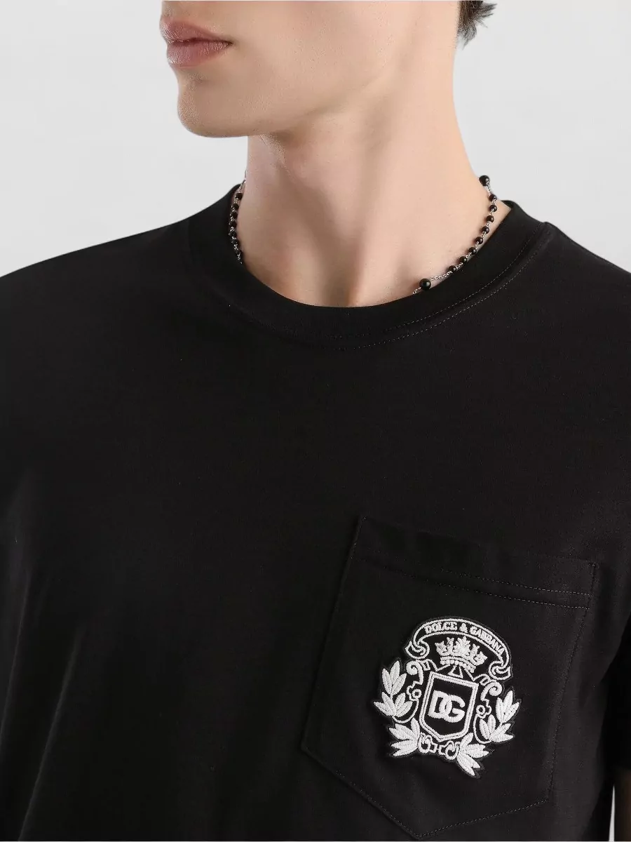 Dolce&Gabbana Embroidered Cotton Crew Neck T-Shirt