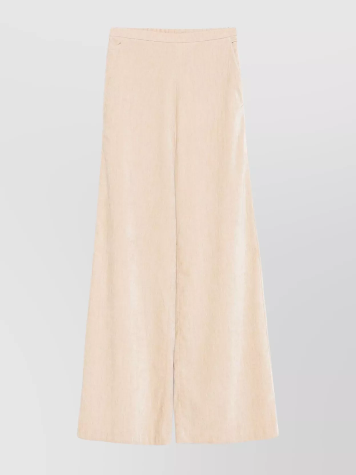 Forte Forte High-waisted Wide Leg Velvet Trousers In Neutral