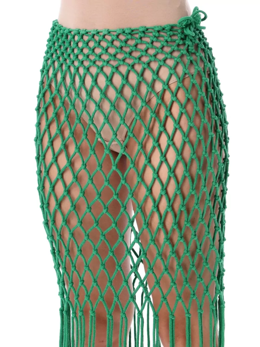 The Frankie Shop Cotton Macrame Midi Skirt