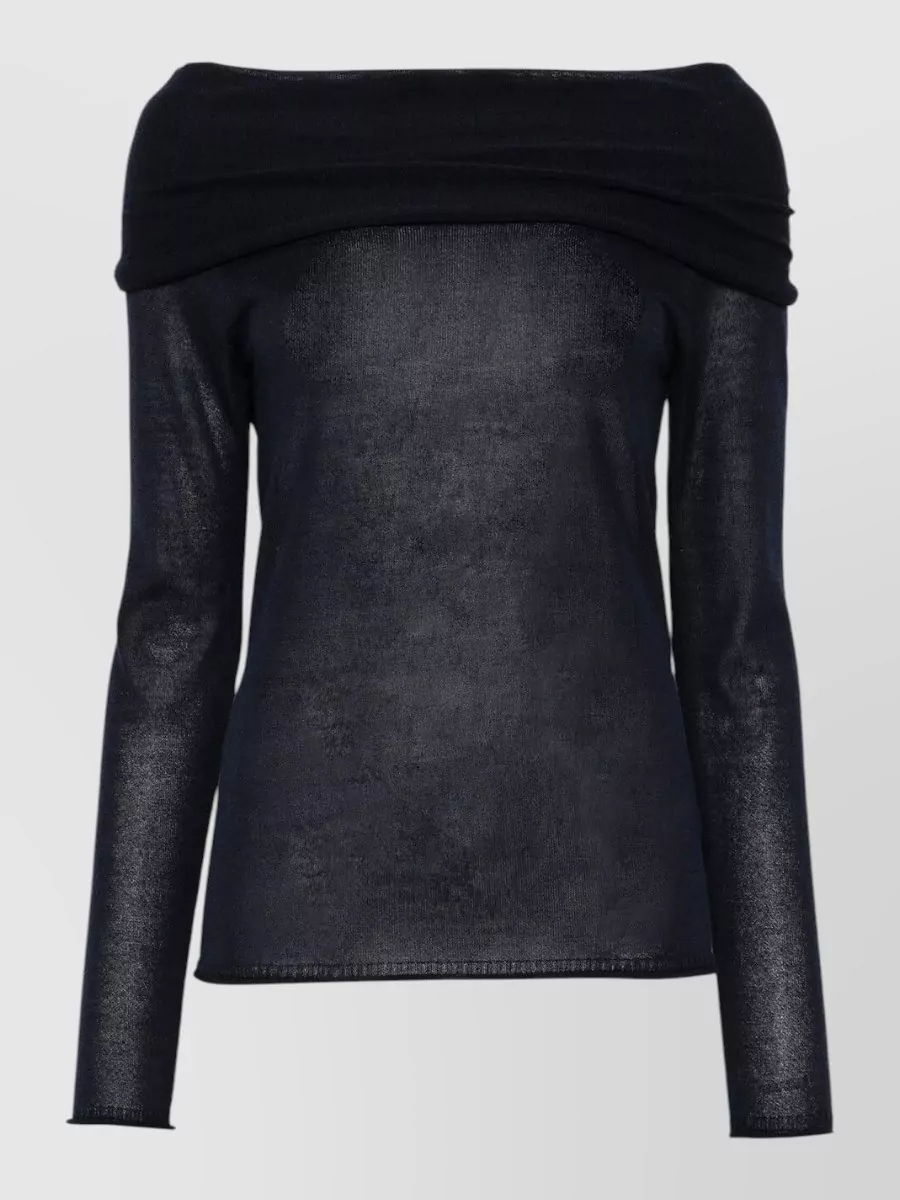 Roberto Collina cashmere silk off-the-shoulder sweater