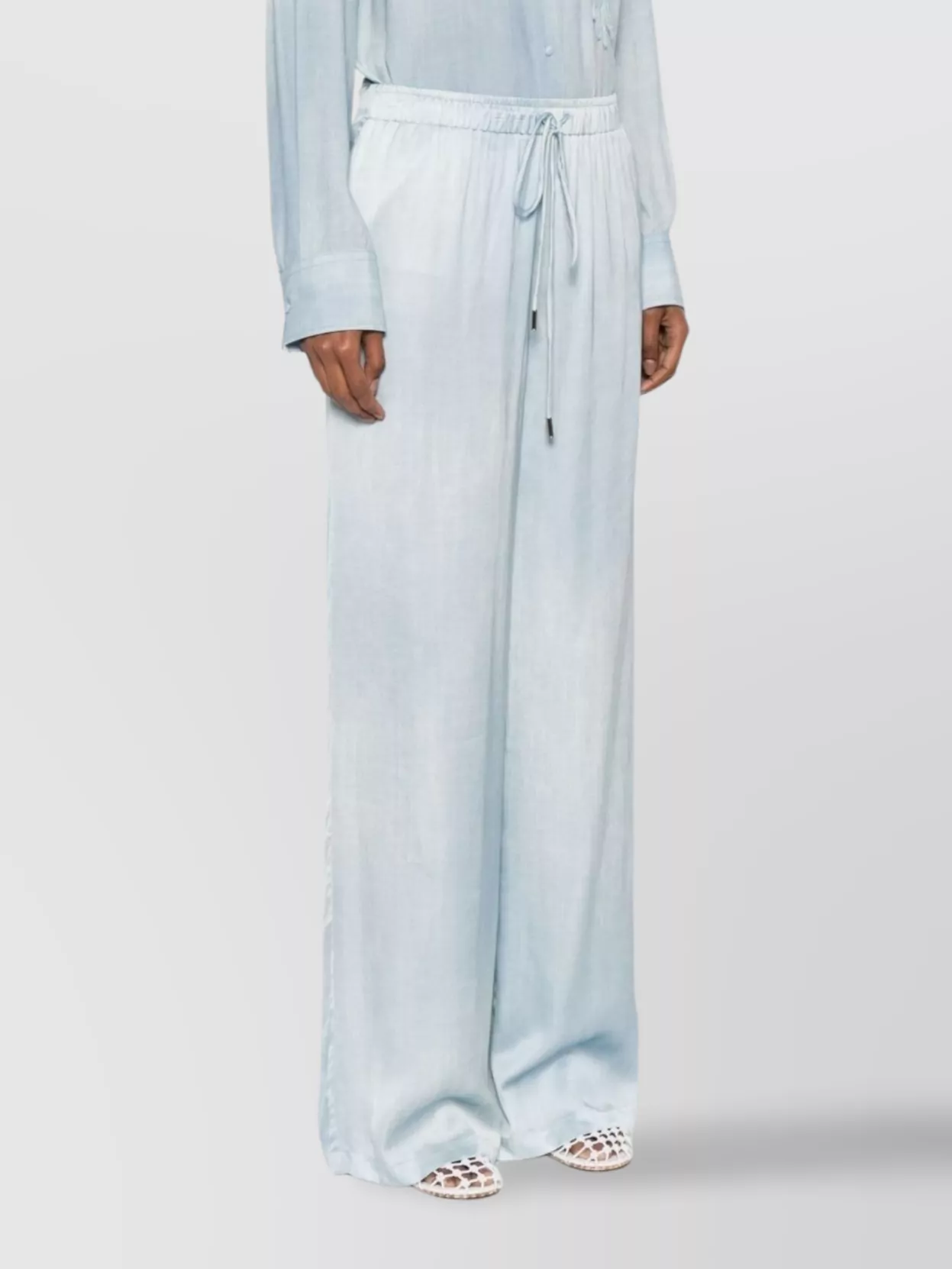 Shop Ermanno Scervino Trousers Straight Leg Elasticated Waistband