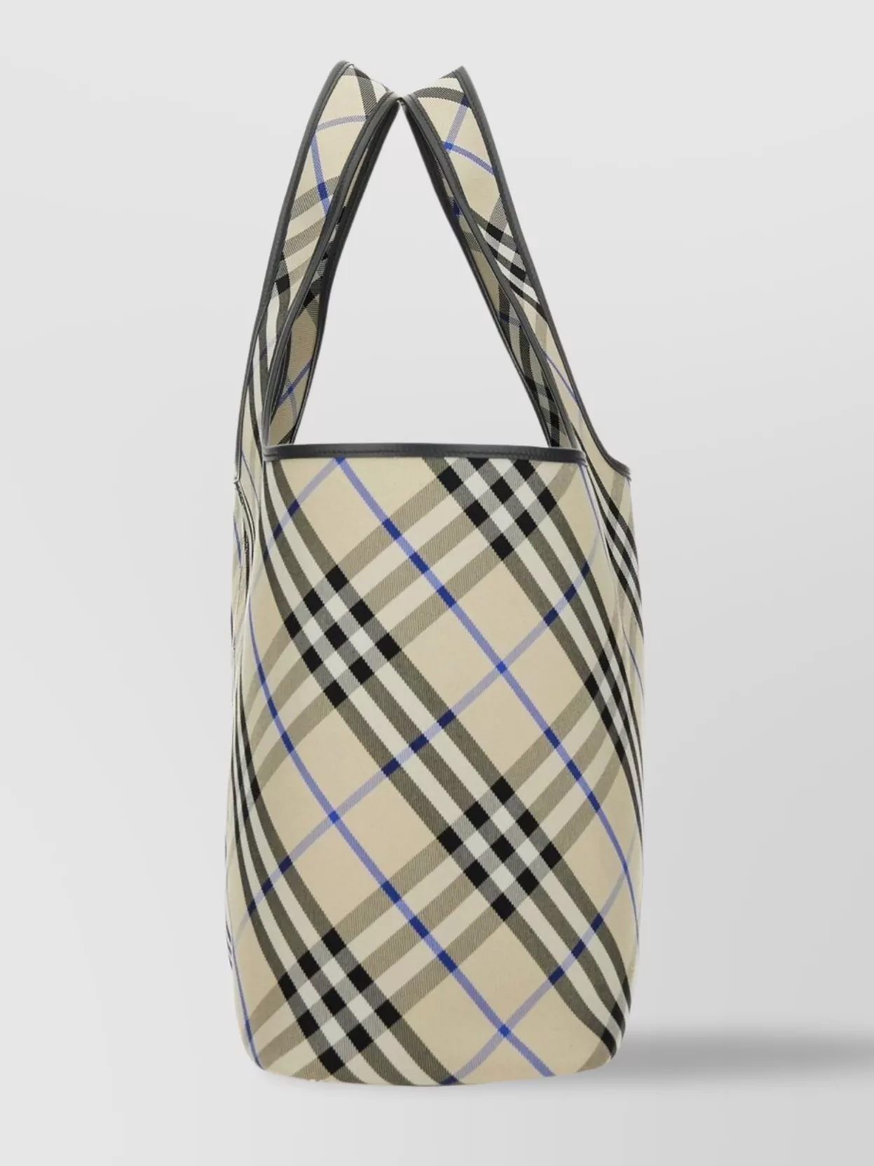 Burberry Check Pattern Tote Bag With Dual Handles