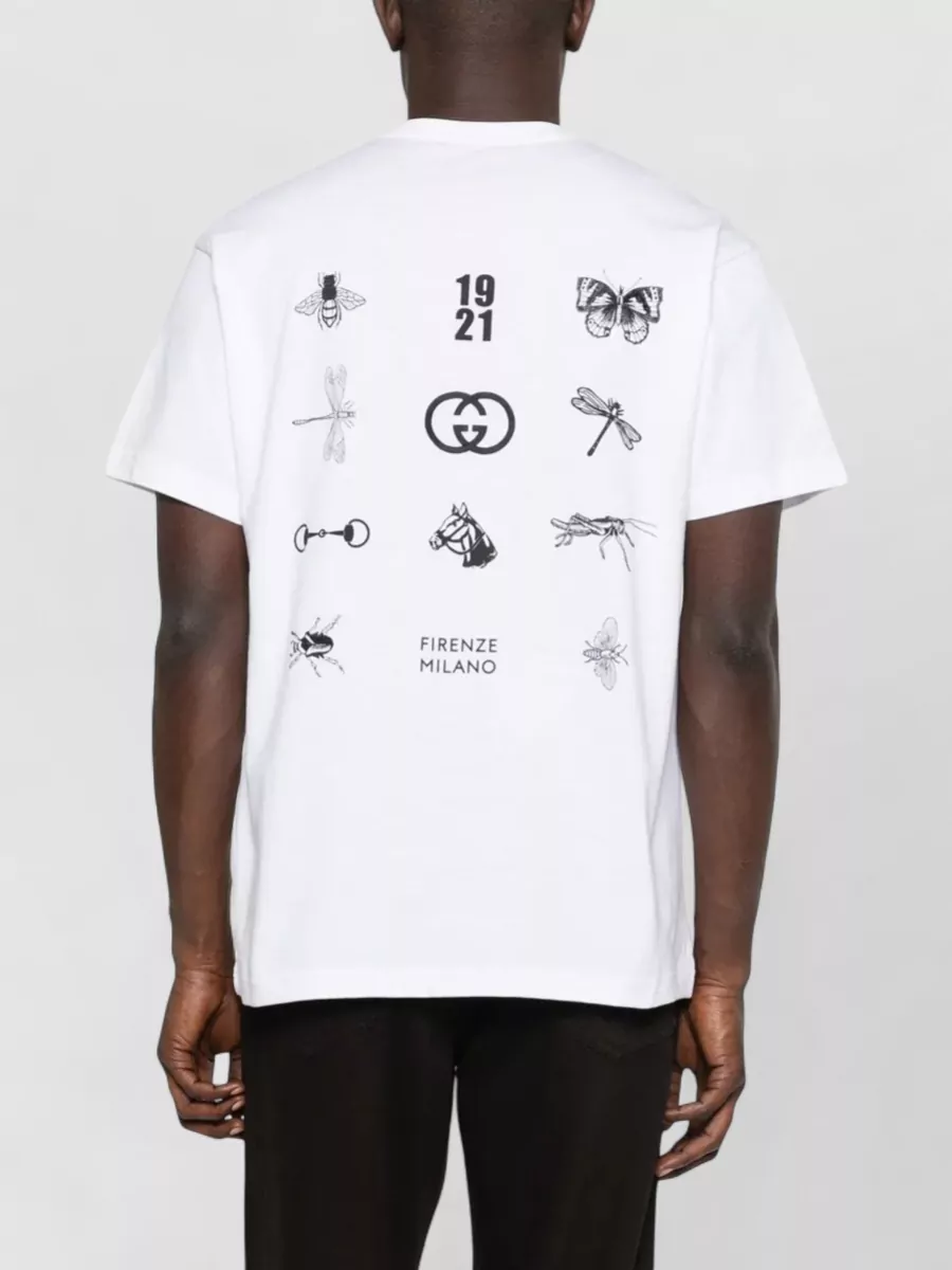 Gucci Logo-Print Embroidered Cotton Crew-Neck T-Shirt