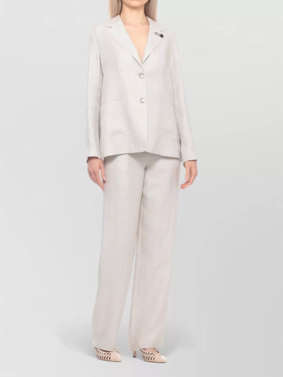 Lardini Linen Single-Breasted Blazer