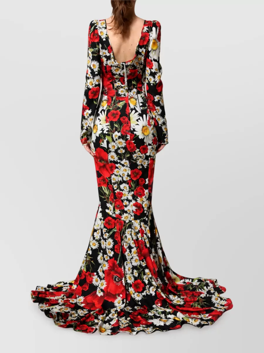 Dolce&Gabbana Silk floral-print long-sleeve maxi dress