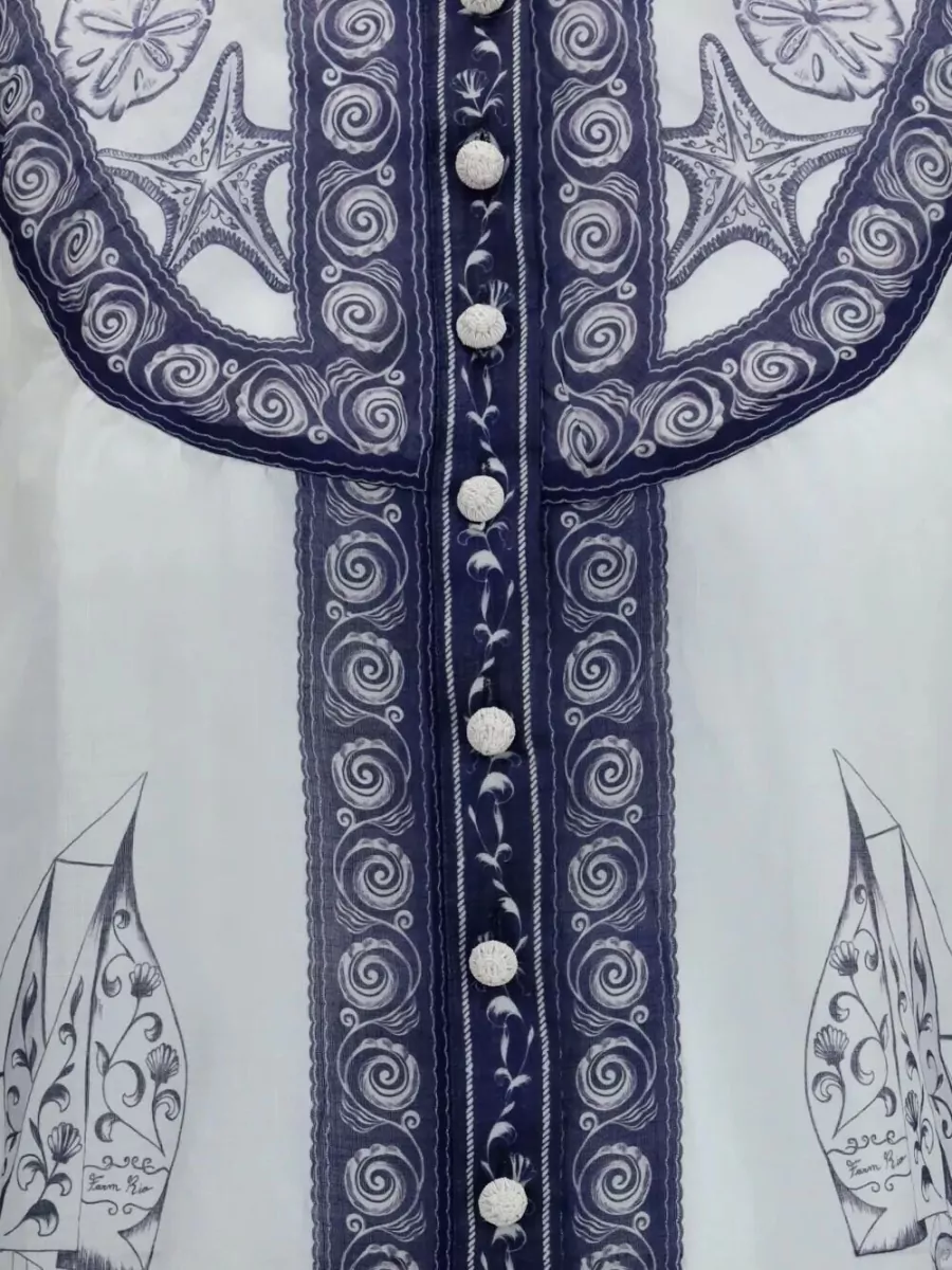 Farm Rio Printed Long-Sleeve Blouse