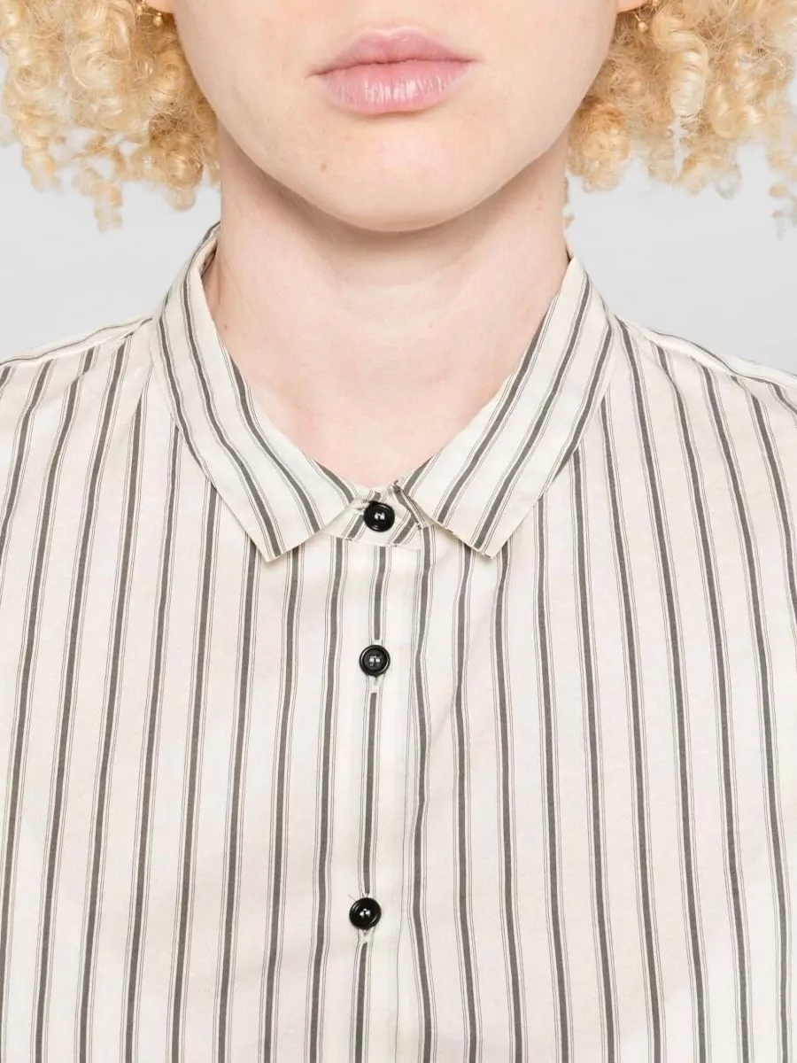 Apuntob Silk Blend Striped Long-Sleeve Shirt