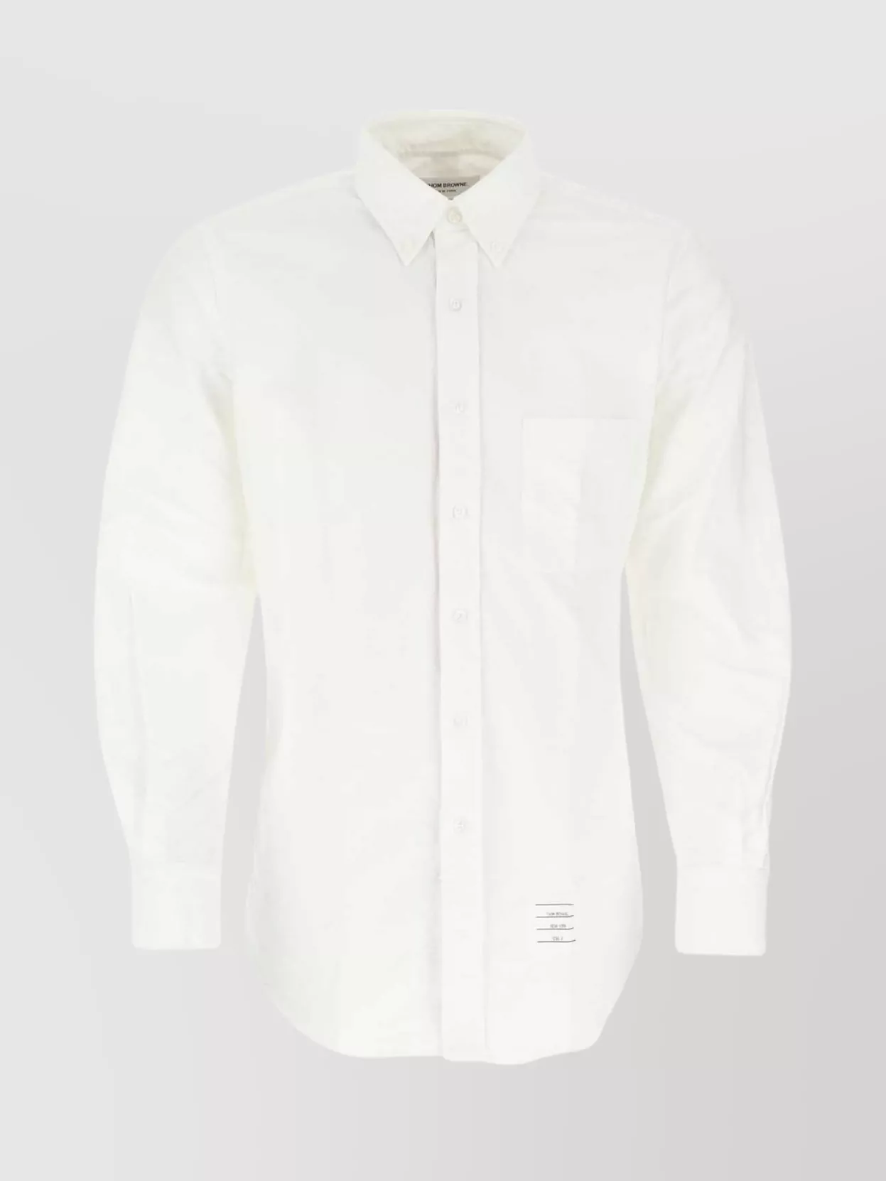 Thom Browne Cotton Shirt With Chest Pocket And Cuff Buttons In White