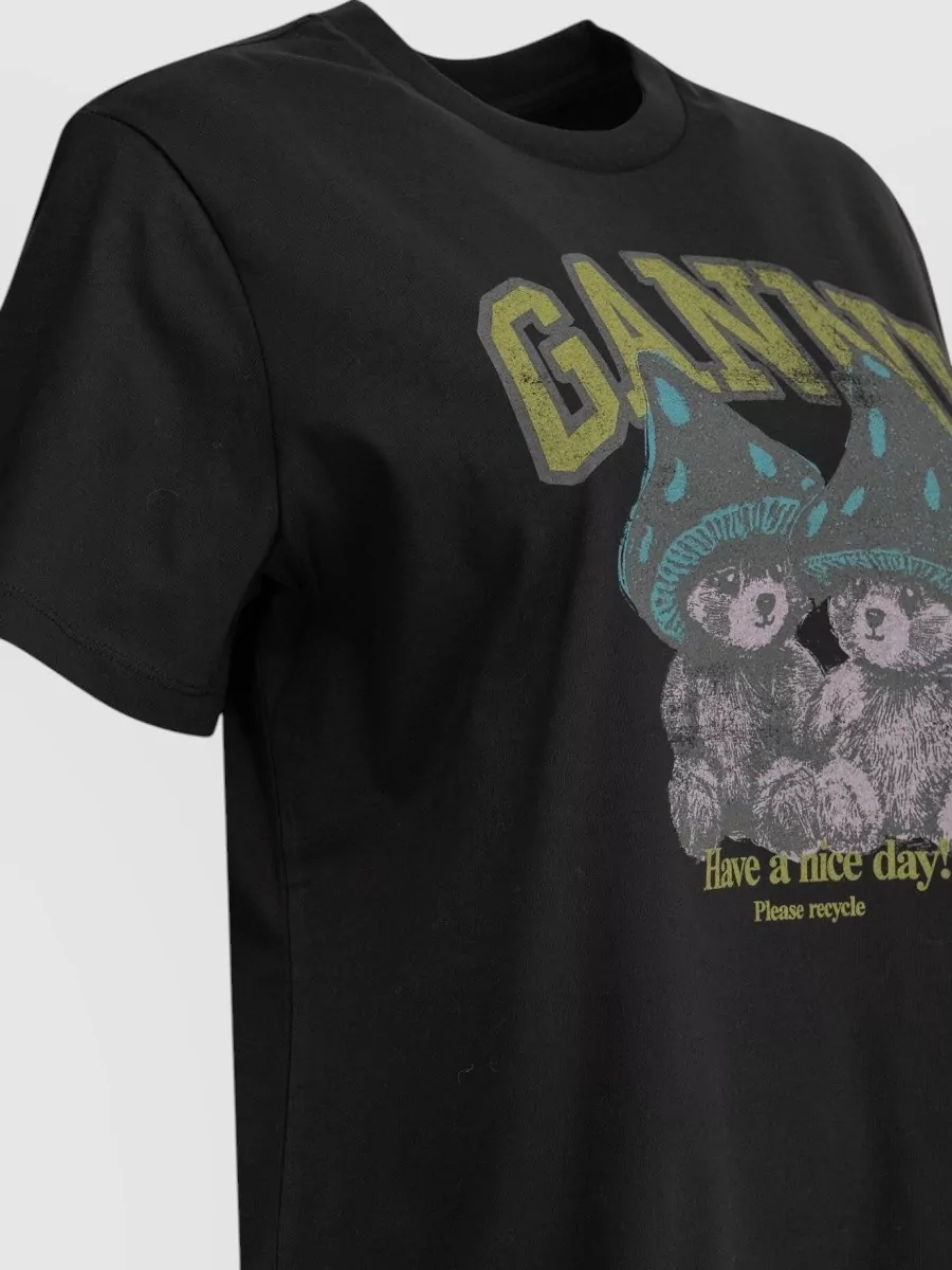 Ganni Organic Cotton Graphic Crew-Neck T-Shirt