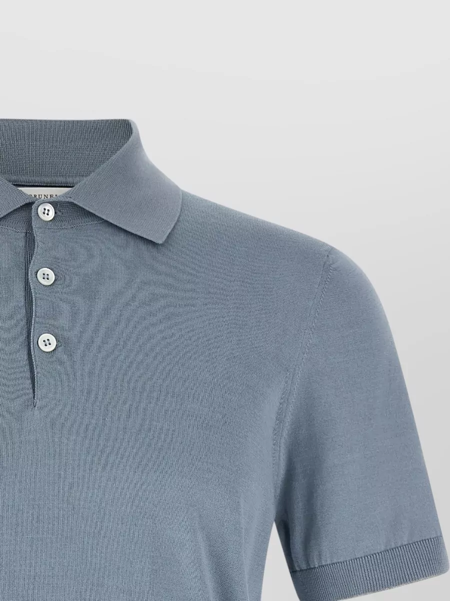 Brunello Cucinelli Cotton Polo Shirt Short Sleeve Design