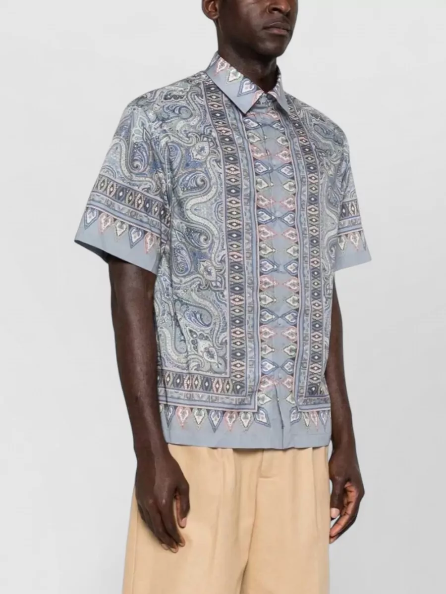 Etro Paisley Print Short-Sleeve Shirt