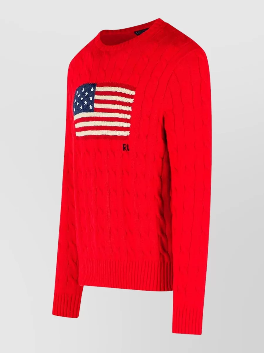 Polo Ralph Lauren Cotton Sweater Cable Knit Crew Neck