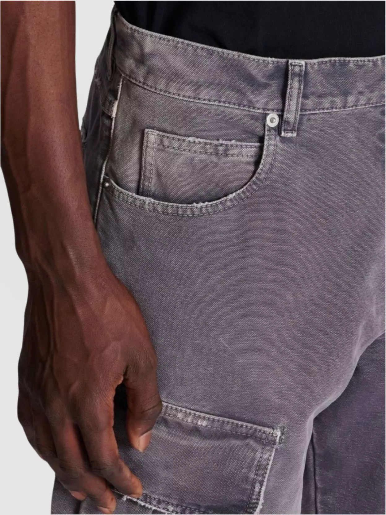 Balmain Cargo Straight Trousers Belt Loops