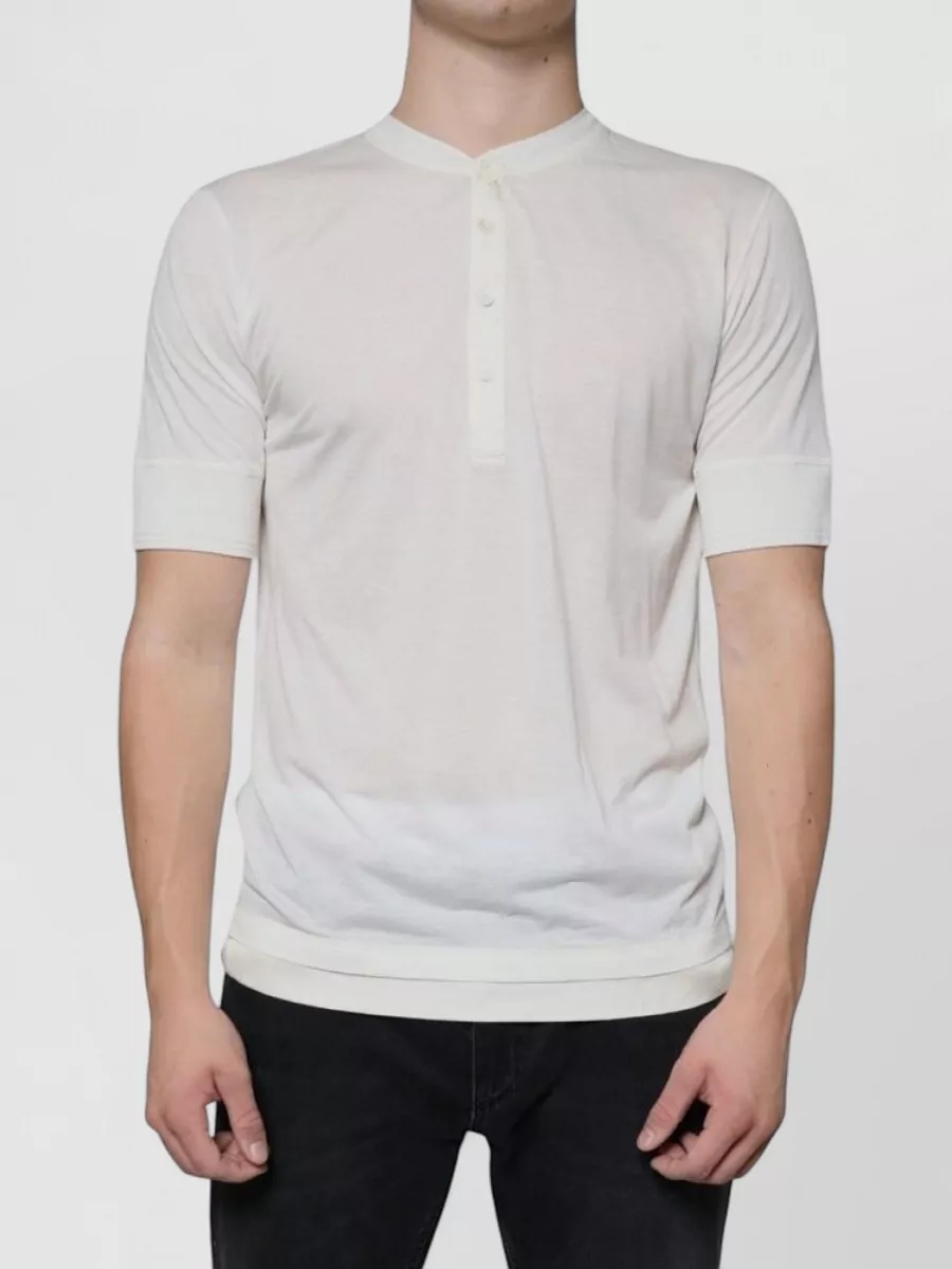 Dolce&Gabbana silk blend short-sleeve henley t-shirt
