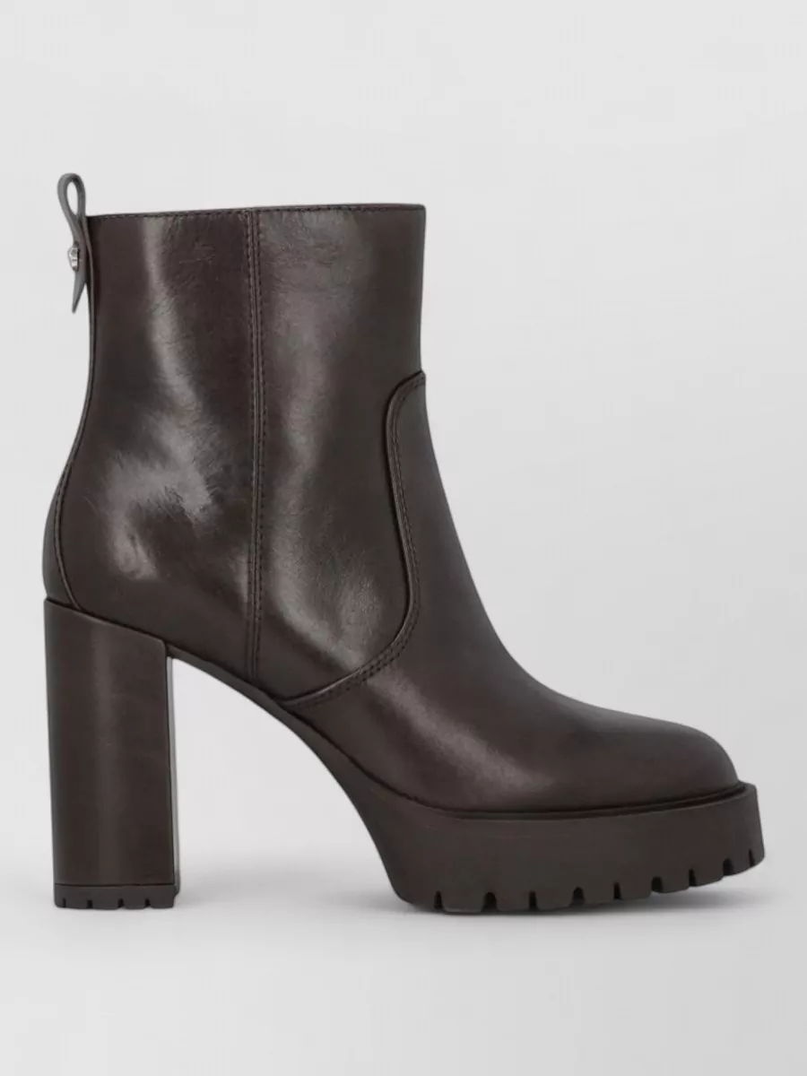 Pinko Leather Platform Ankle Boots