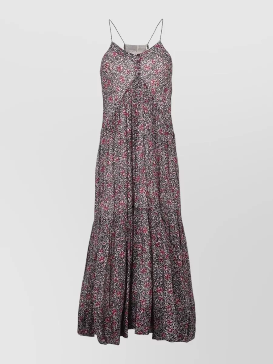 Isabel Marant Etoile Sabba Dress Floral Maxi Tiered Design