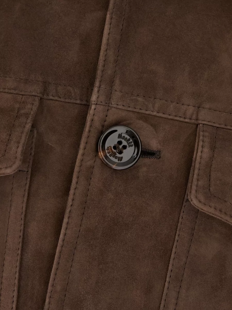 Moorer Polyester Blend Down Jacket Collared Pockets