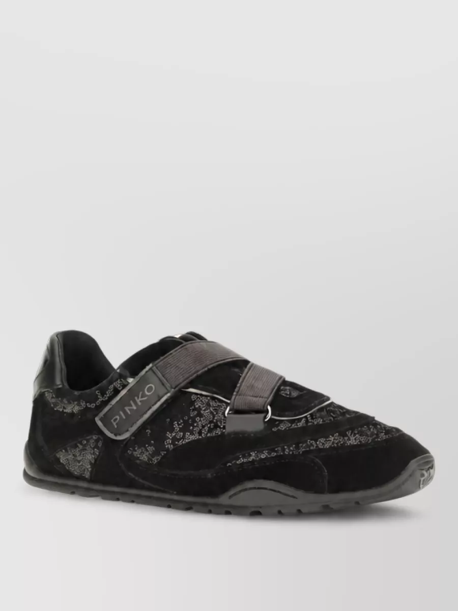 Pinko suede leather embellished sneakers
