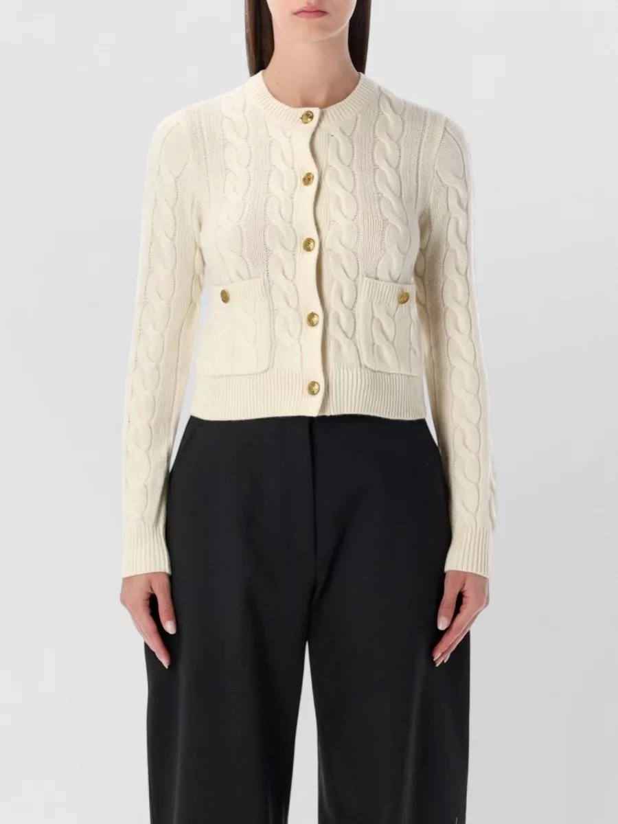 Polo Ralph Lauren cashmere-blend cable-knit cropped cardigan