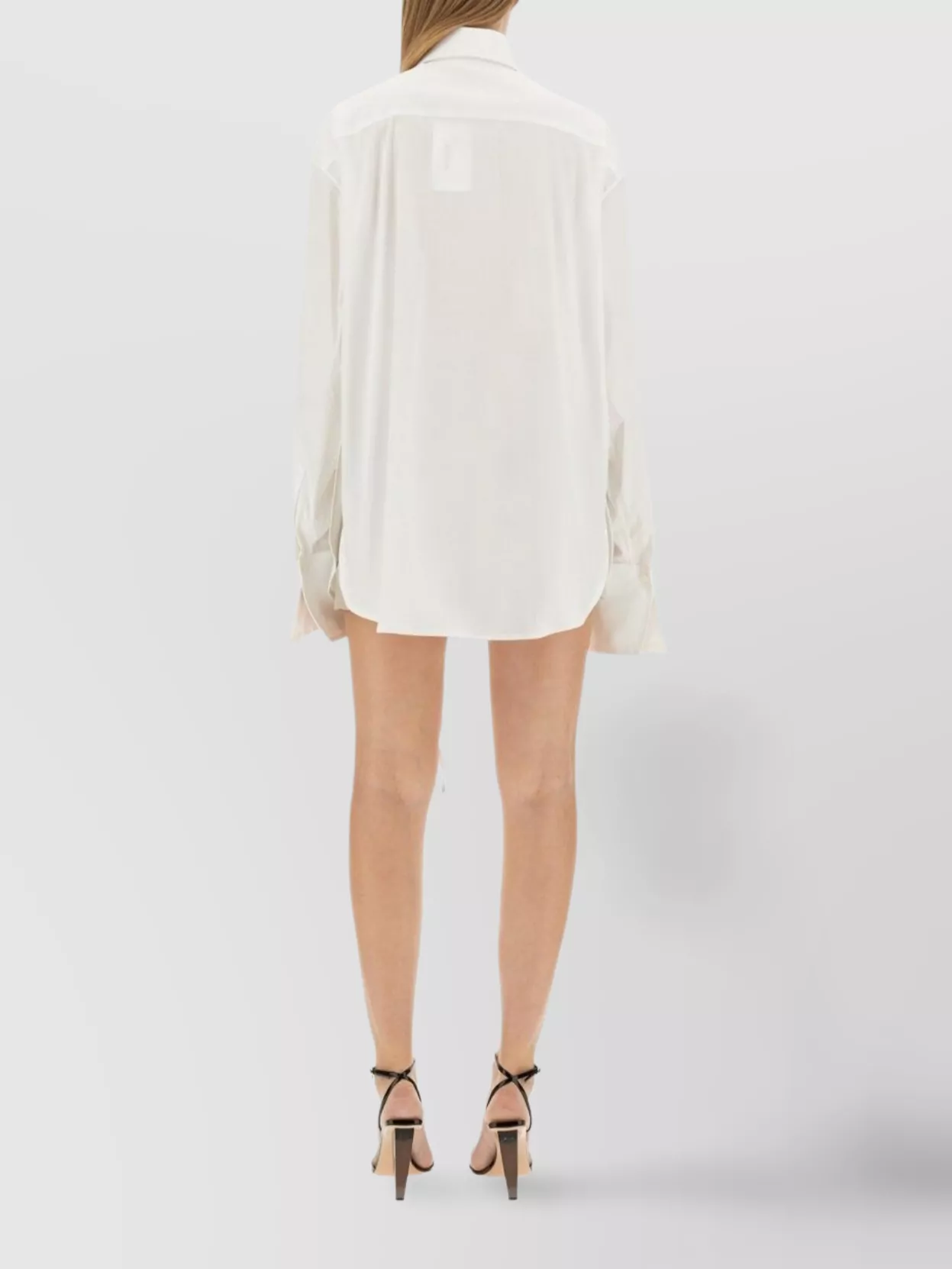 Shop Peter Do Adjustable Tie Collared Shirt With High-low Hem