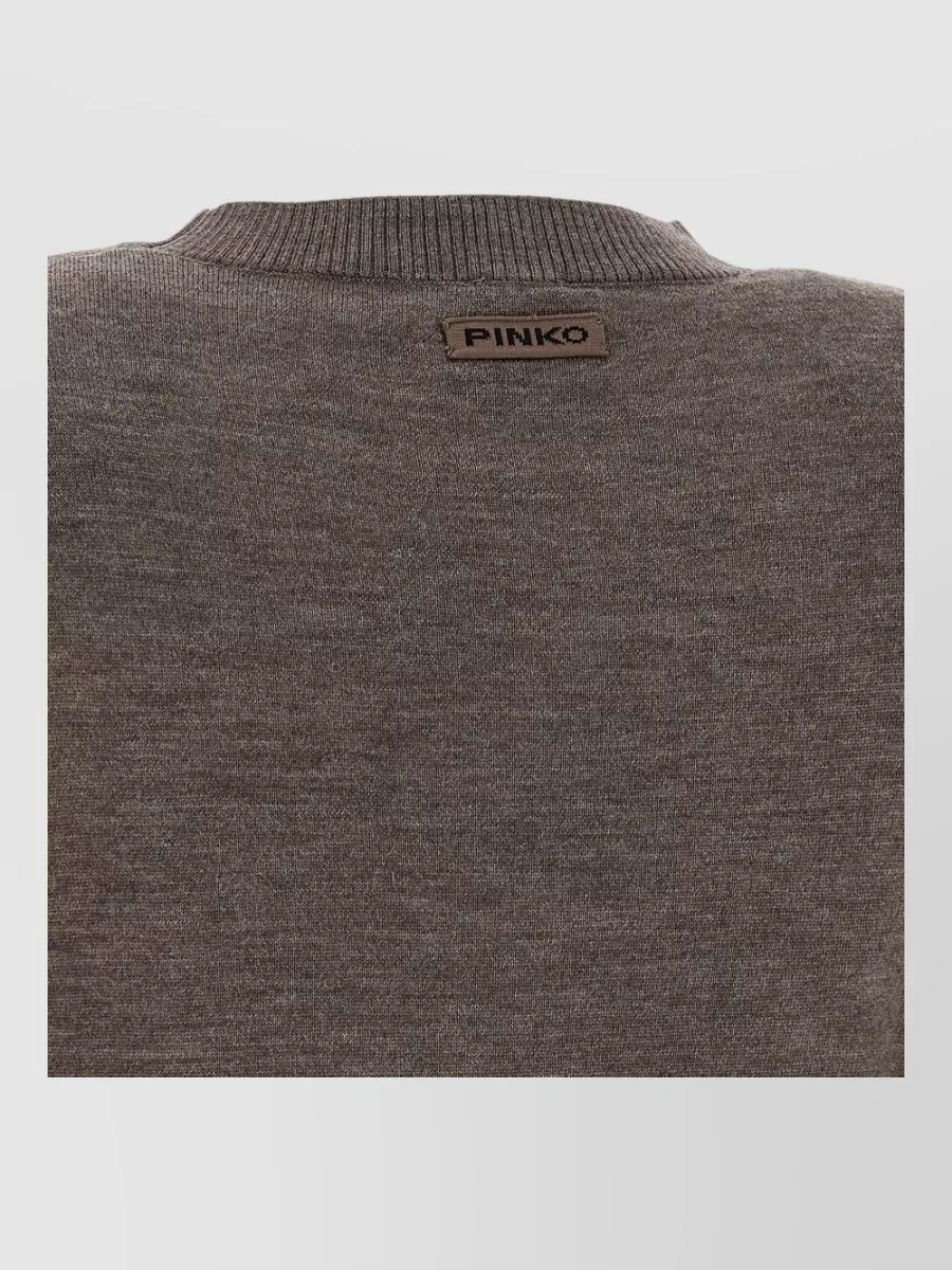 Pinko Wool Ribbed Long-Sleeve Sweater