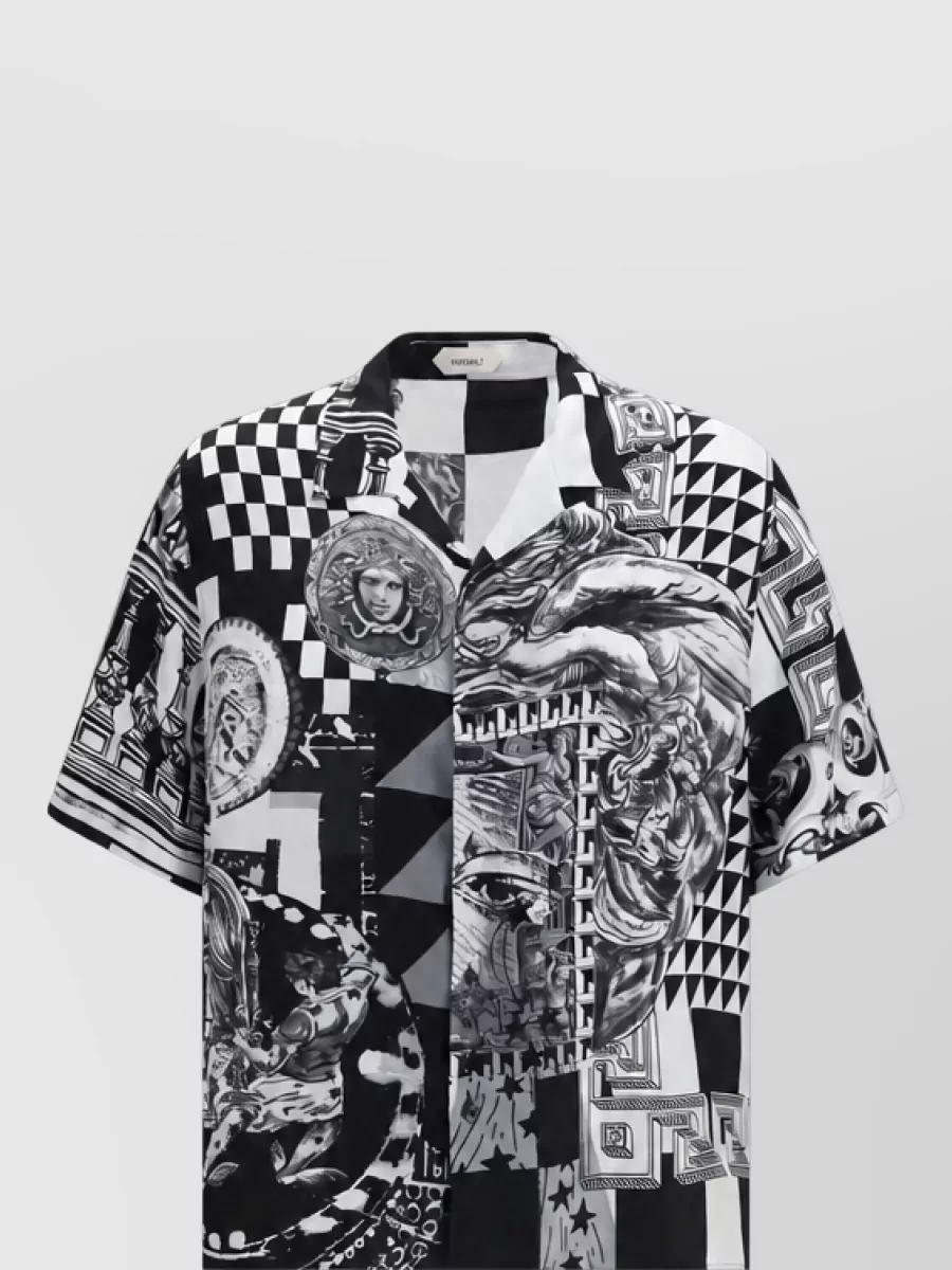Versace silk printed short-sleeve shirt